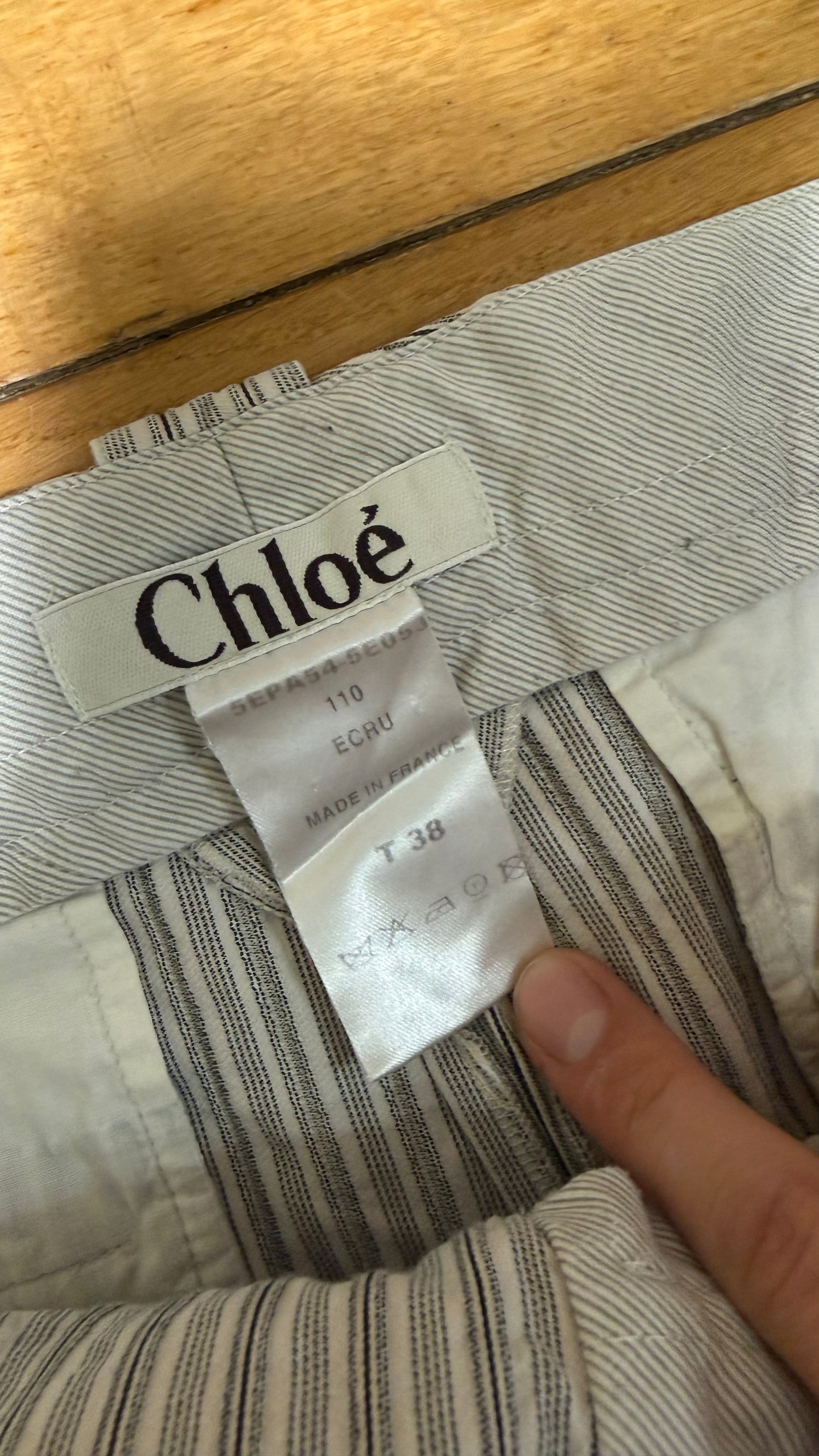 Chloé Pinstripe Low Rise Trousers