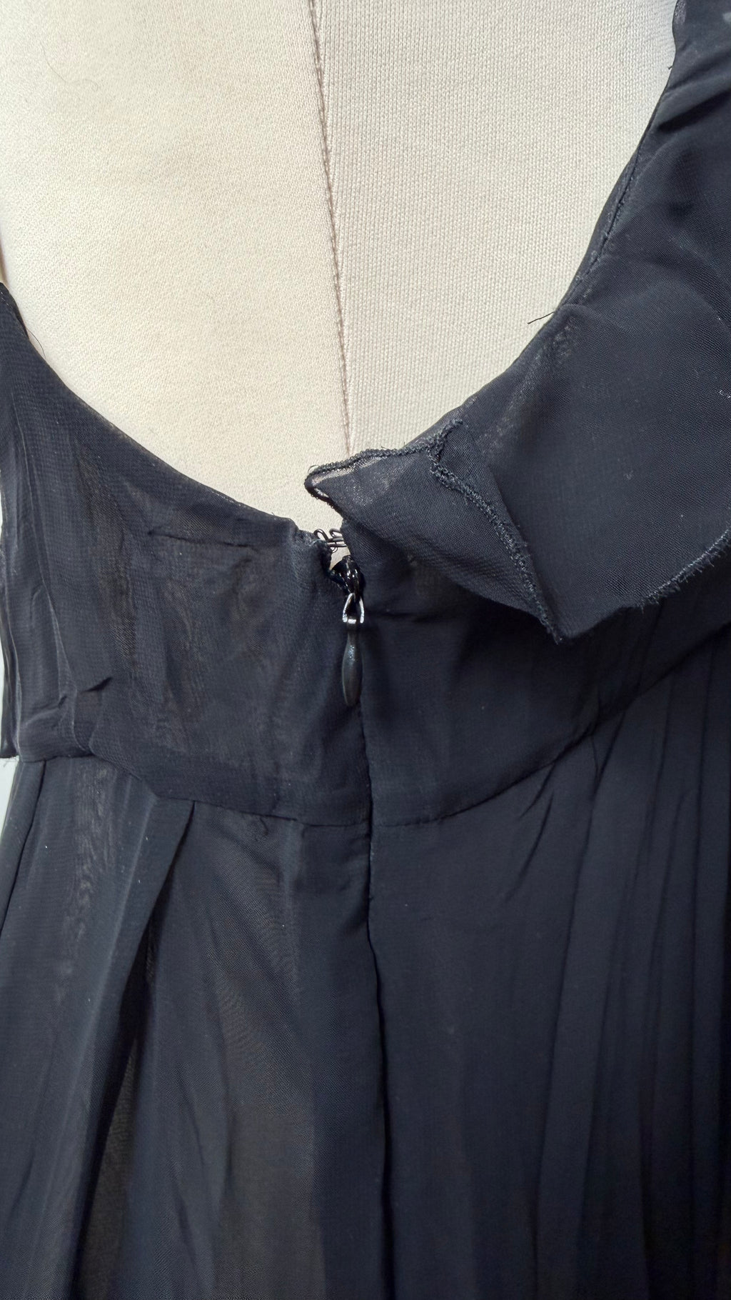 John Galliano Black Ruffle Asymmetric Mini Dress