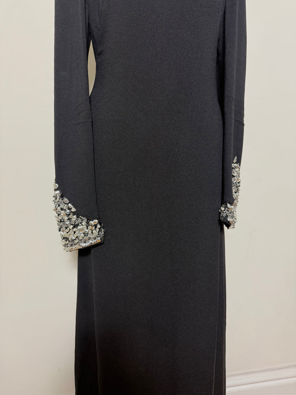 Laura Phillips Vintage 70s Black Maxi Evening Dress