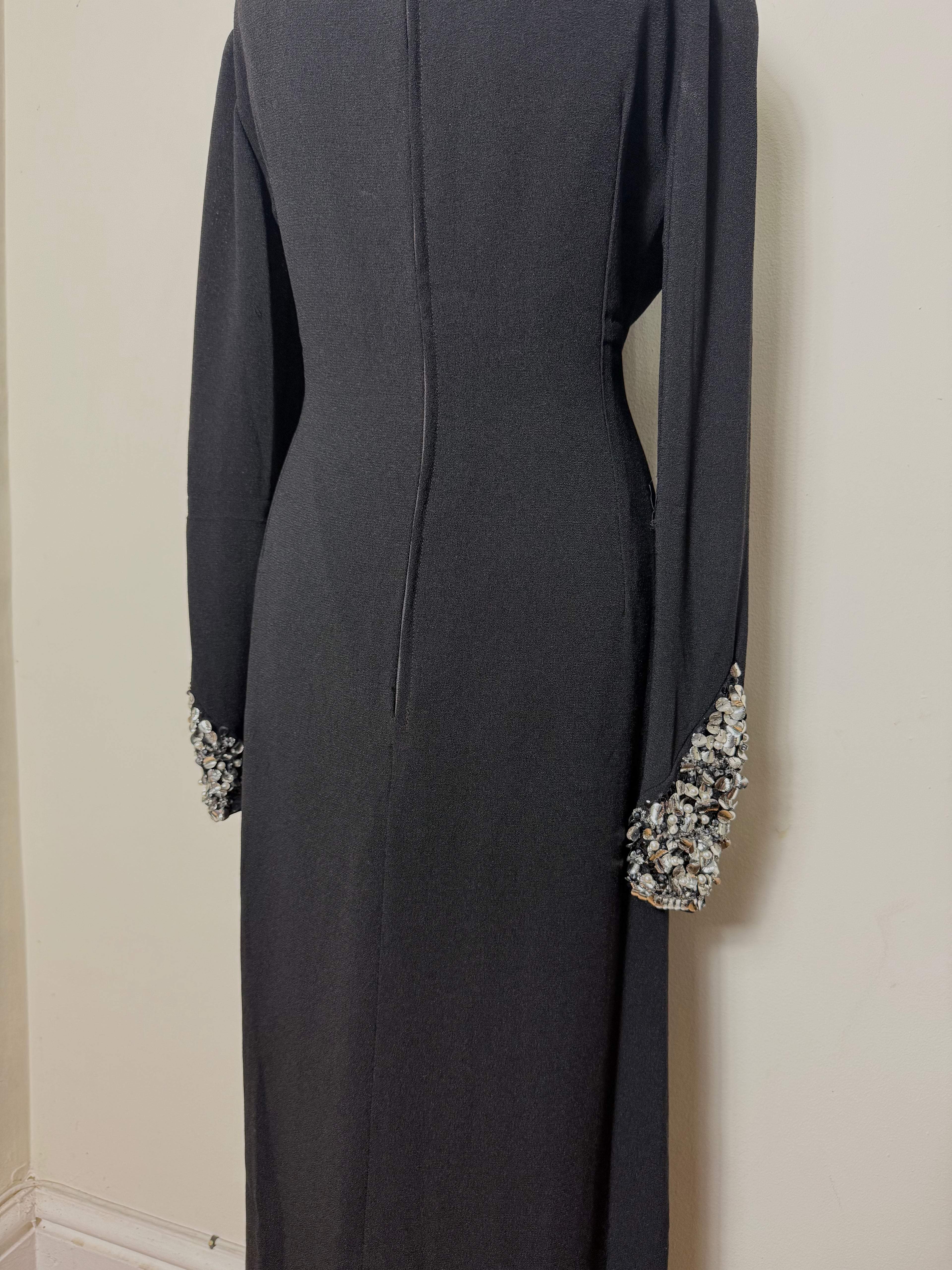 Laura Phillips Vintage 70s Black Maxi Evening Dress