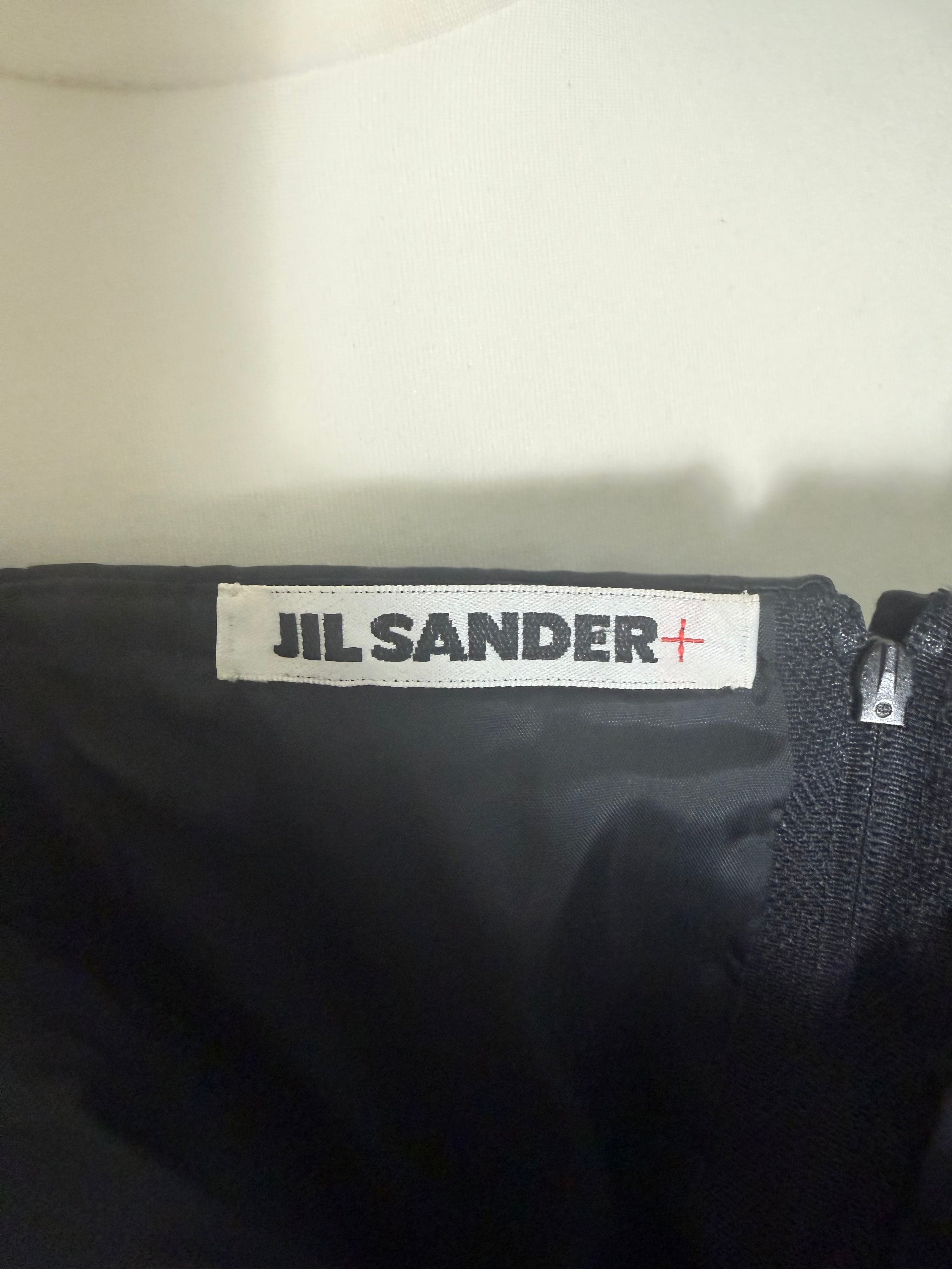 Jil Sander Vintage Silk Black Strapless Mini Dress