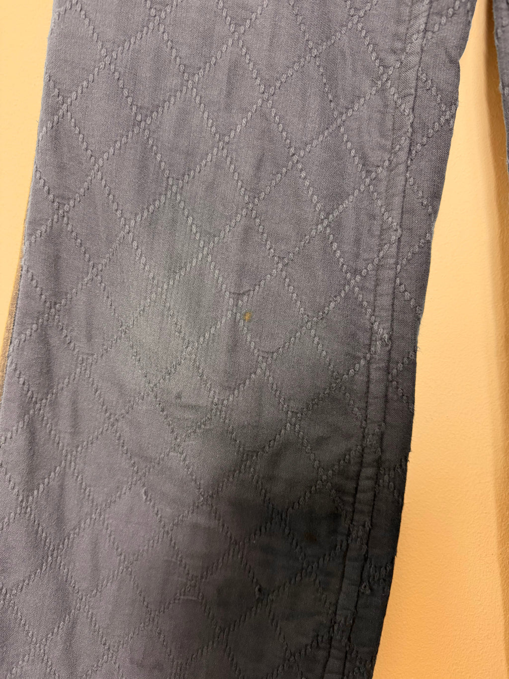 Issey Miyake Vintage Cotton Quilted Wide Leg Trousers