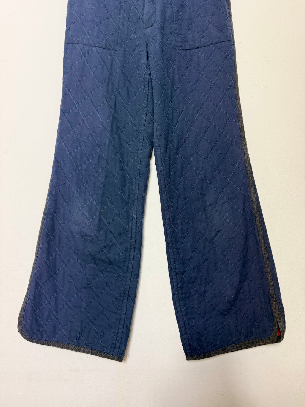 Issey Miyake Vintage Cotton Quilted Wide Leg Trousers