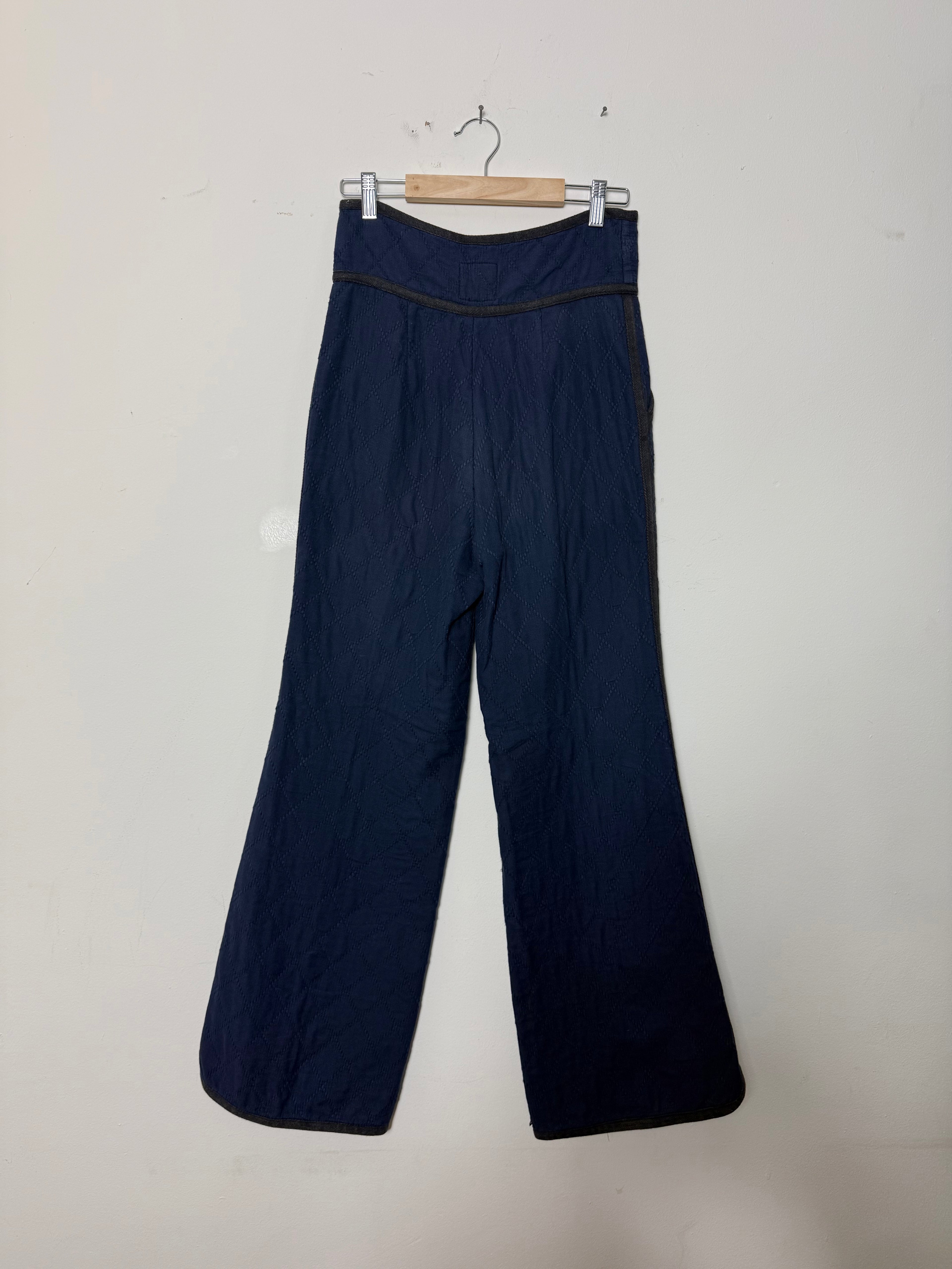 Issey Miyake Vintage Cotton Quilted Wide Leg Trousers