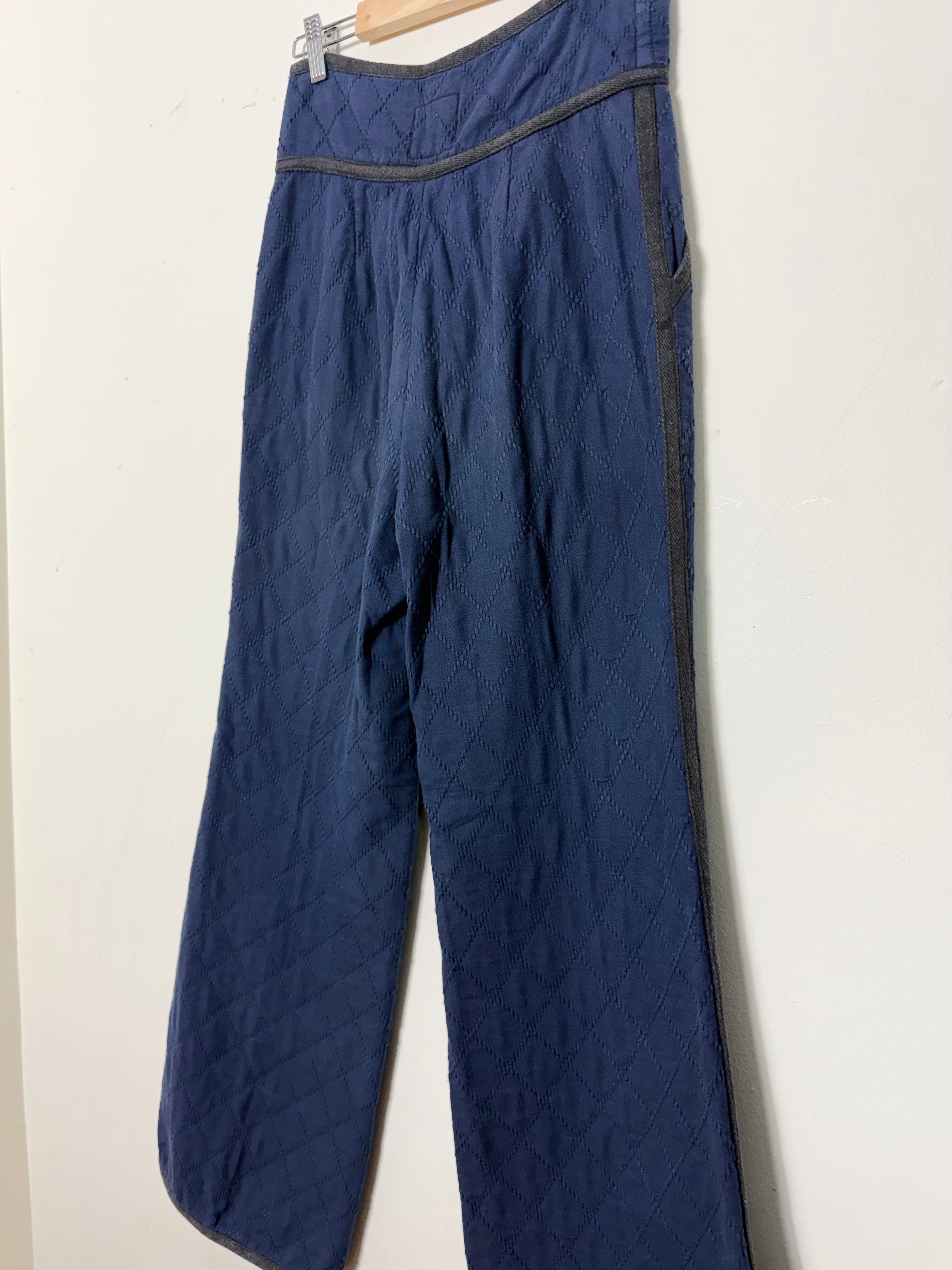 Issey Miyake Vintage Cotton Quilted Wide Leg Trousers