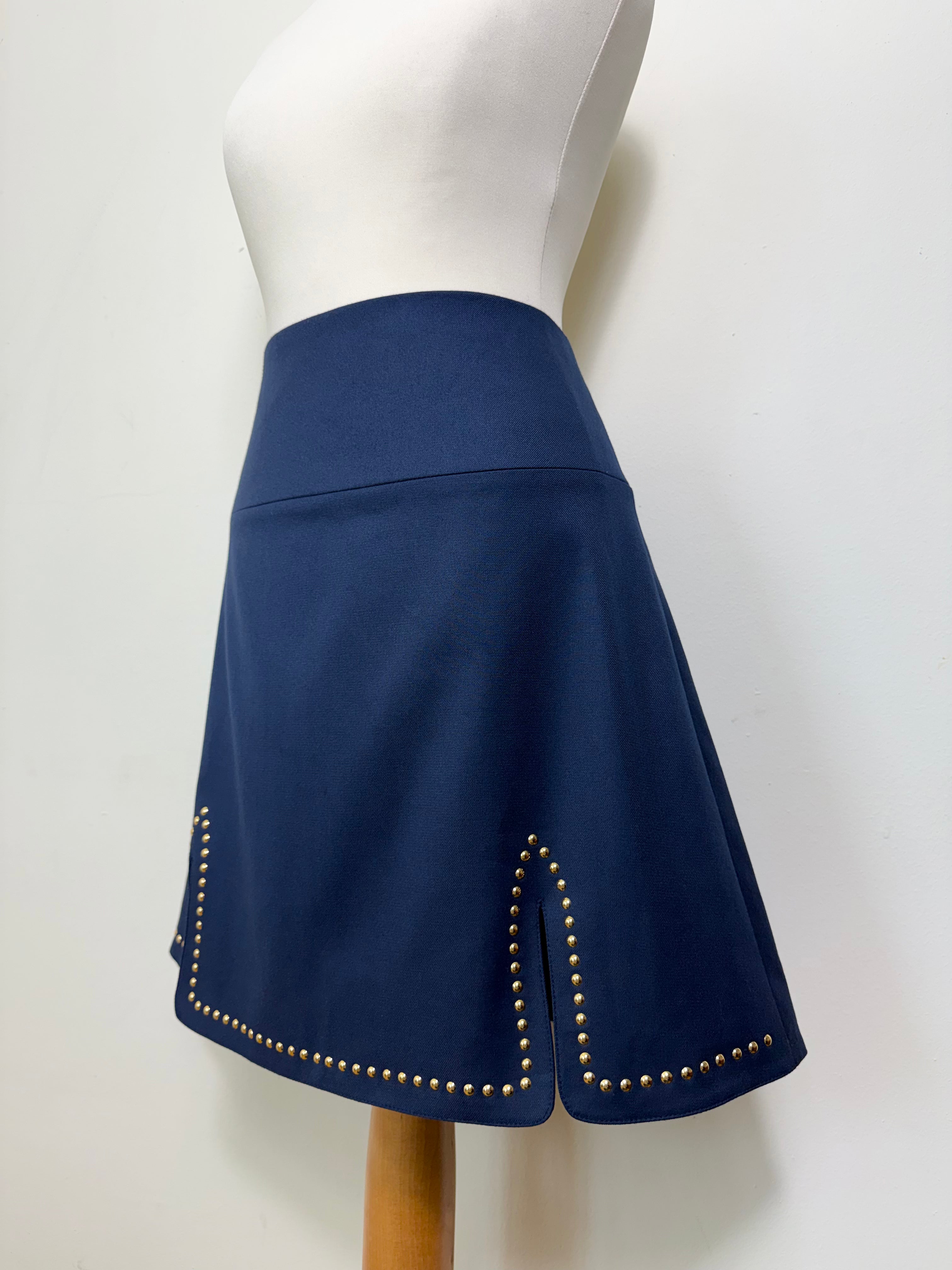 Blugirl Blumarine Navy Studded Mini Skirt