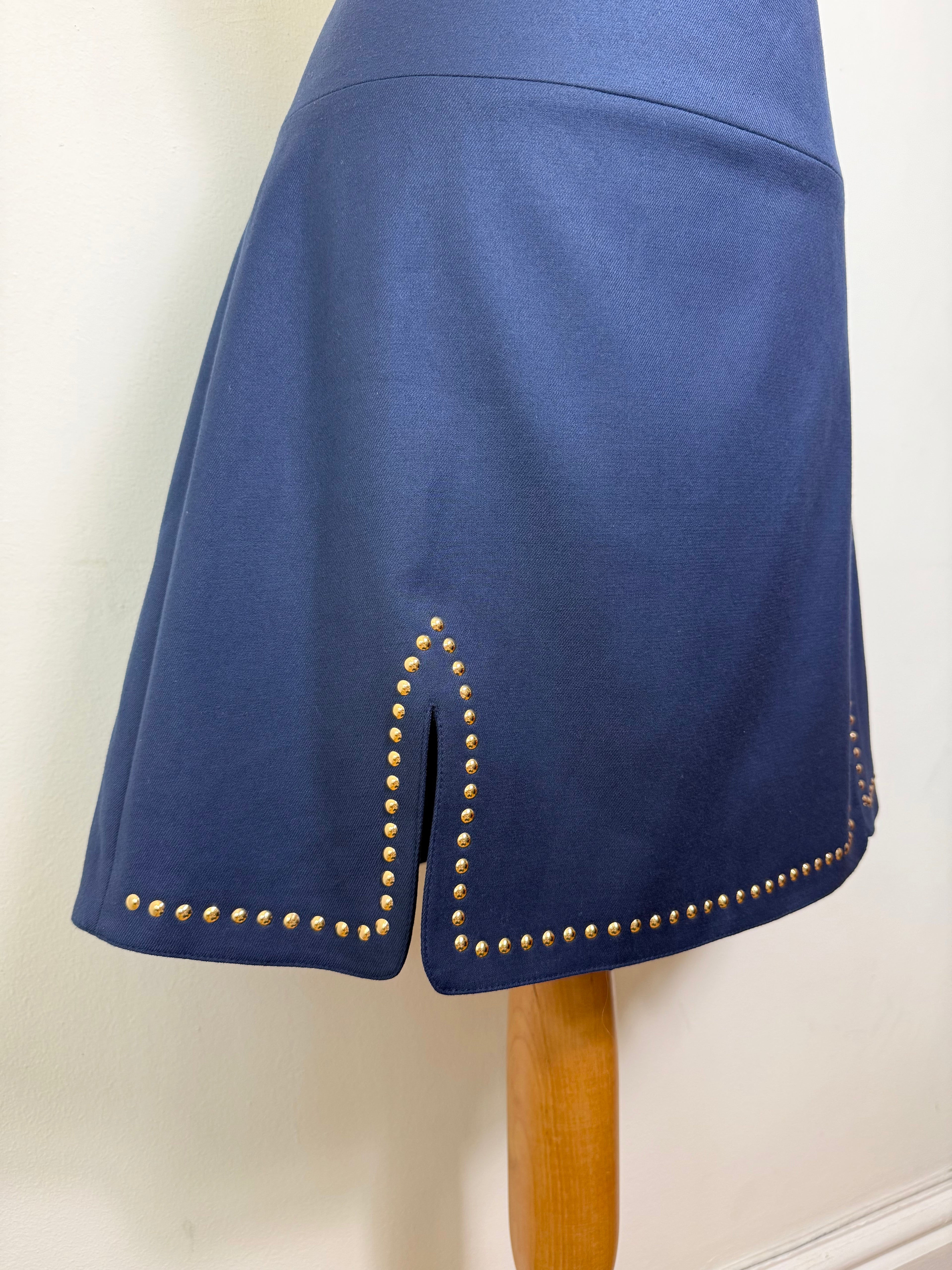 Blugirl Blumarine Navy Studded Mini Skirt