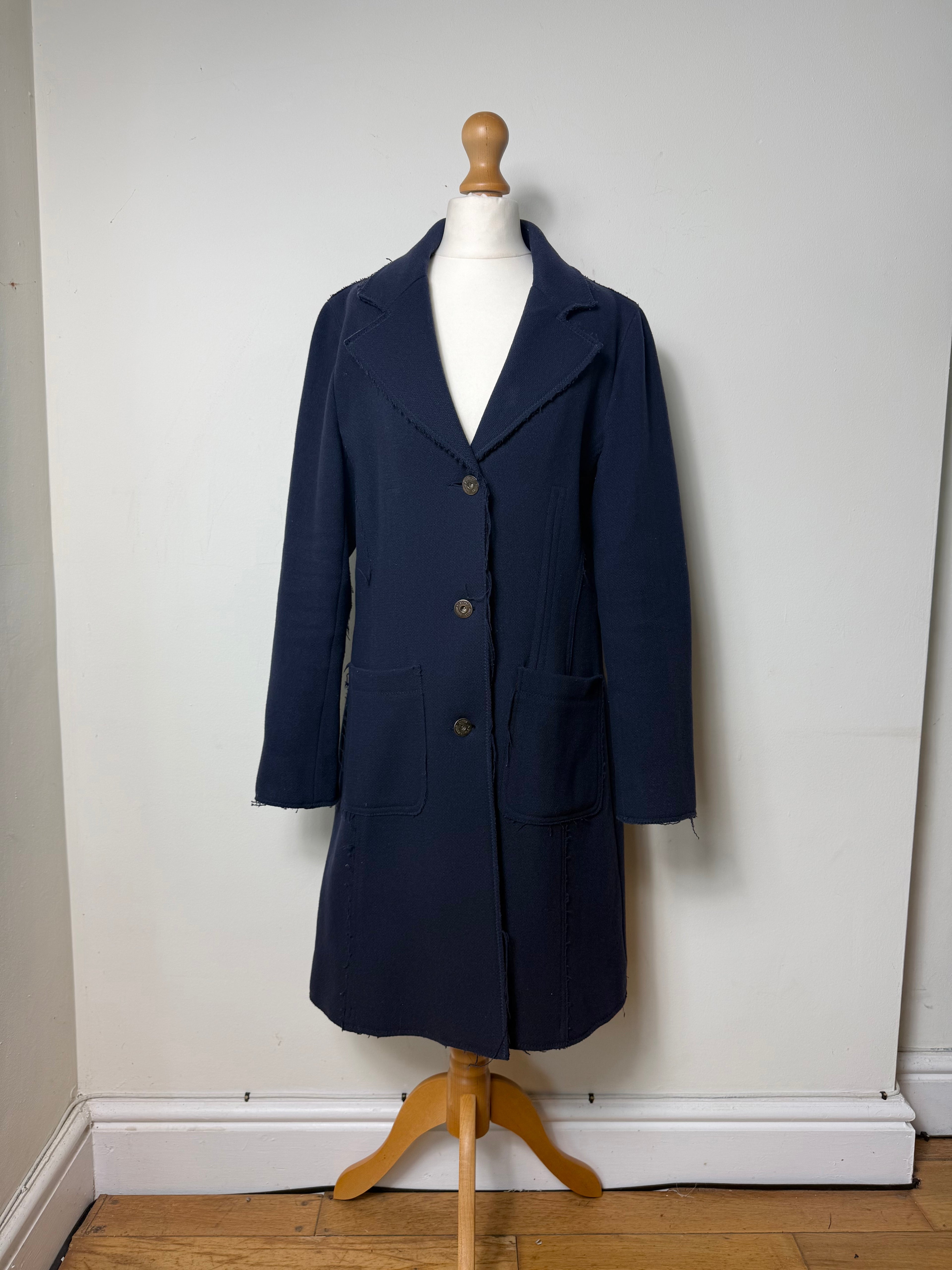 Calvin Klein Jeans Navy Wool Coat