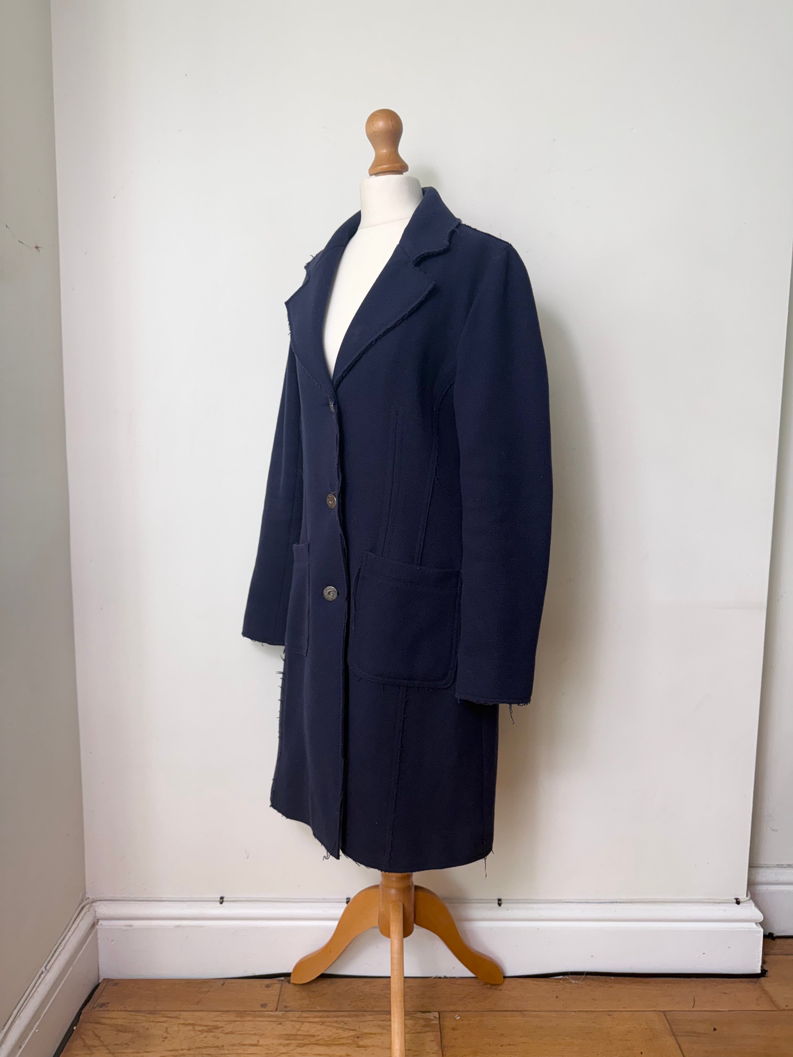 Calvin Klein Jeans Navy Wool Coat