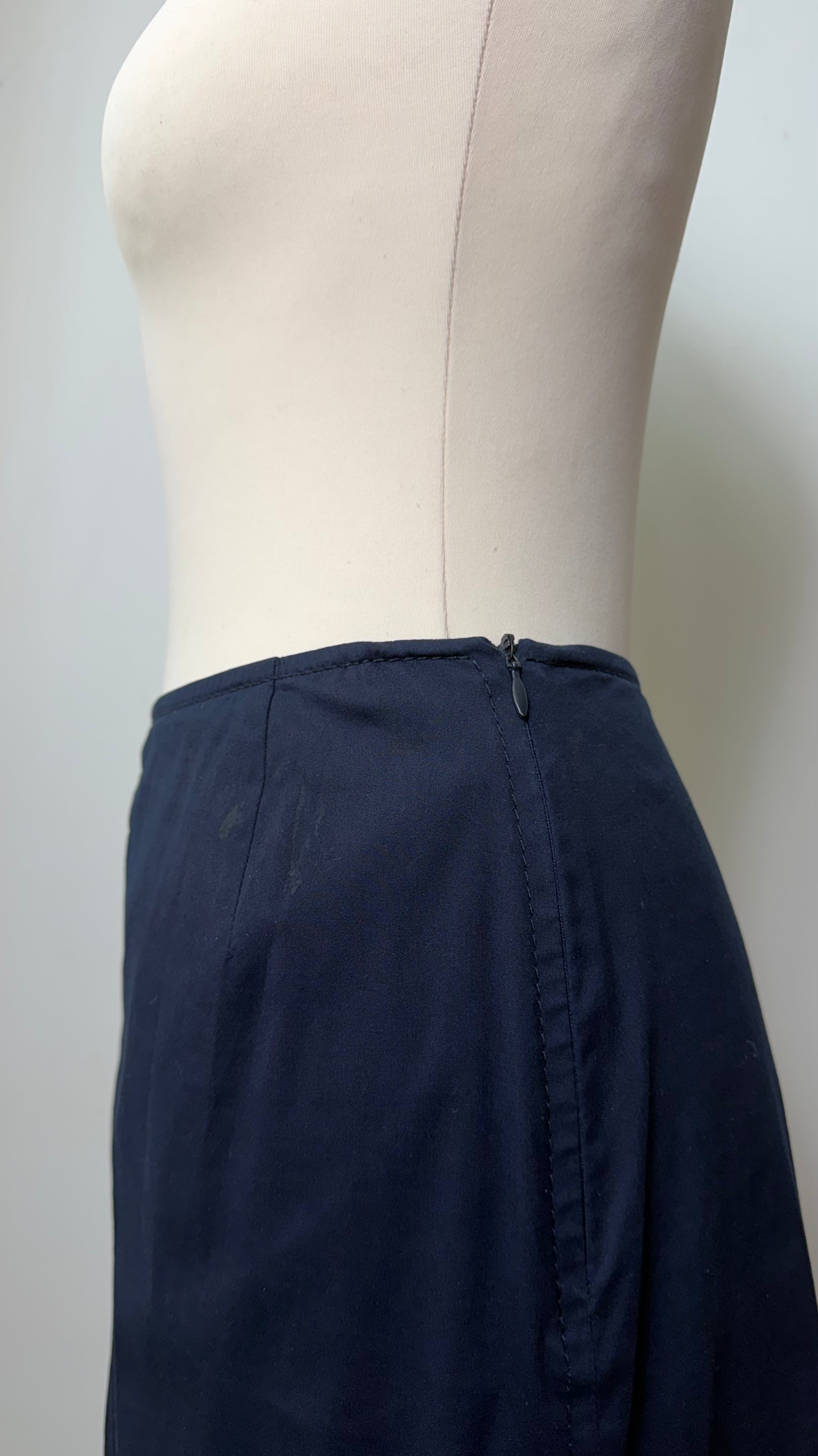 Prada A-Line Navy Maxi Skirt