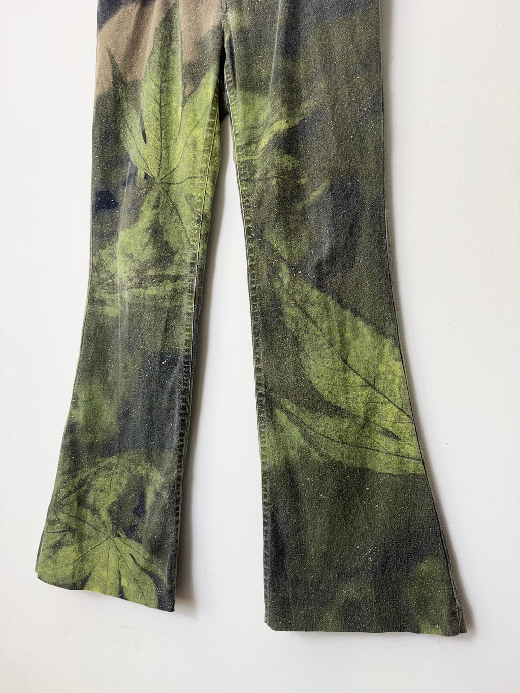 Roberto Cavalli Fall 1999 Green Leaf Print Jeans