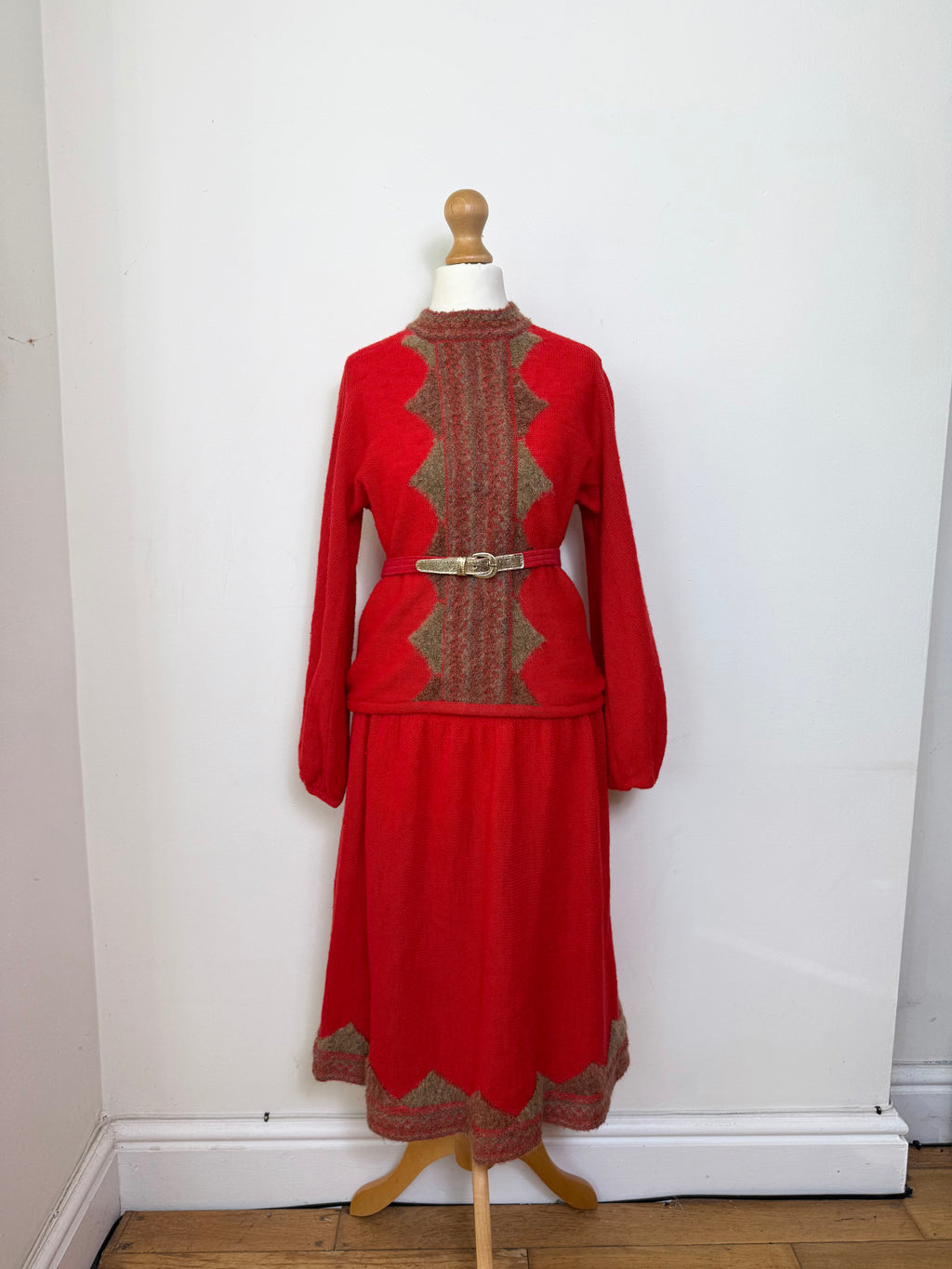 Frank Usher Red Lambswool Two Piece