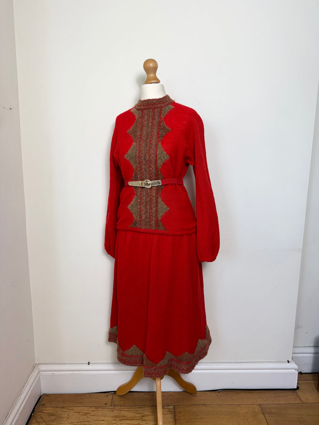 Frank Usher Red Lambswool Two Piece