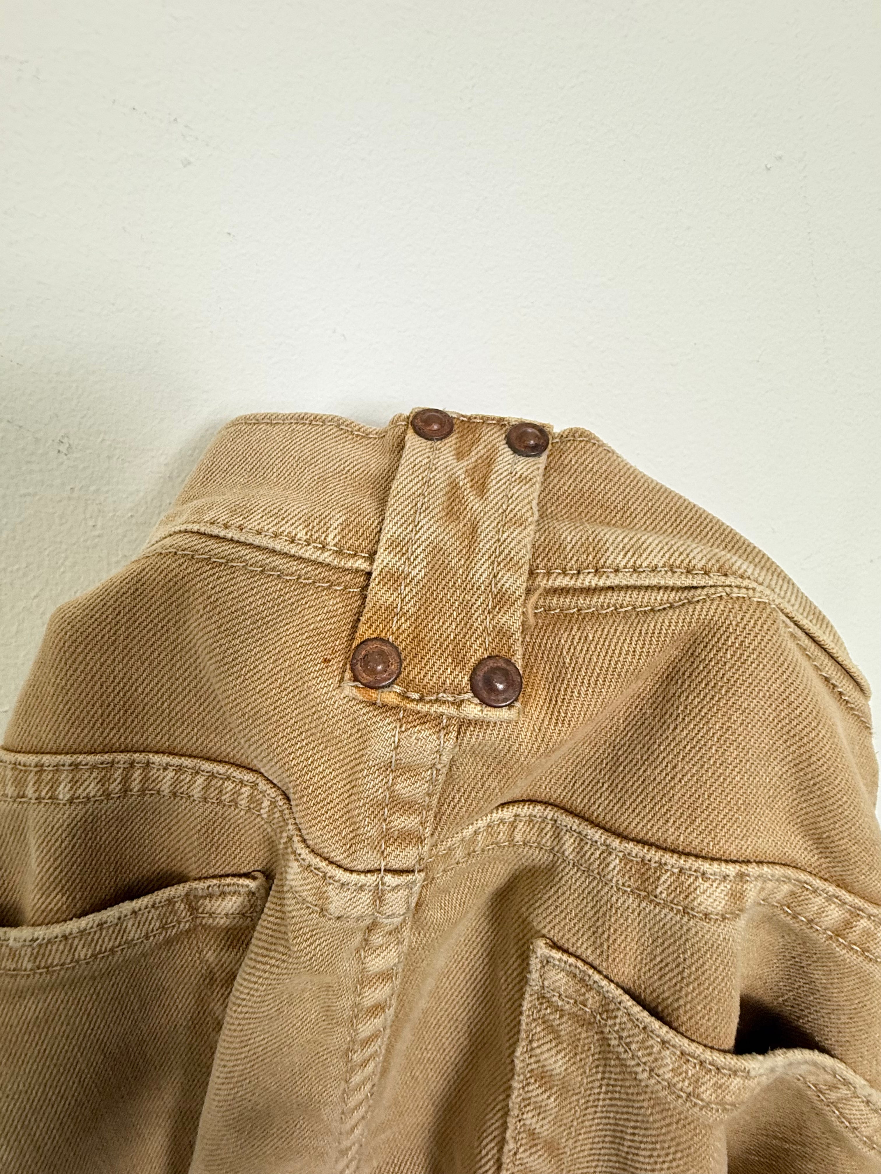 Ralph Lauren 2000's Lace-up Tan Flared Jeans