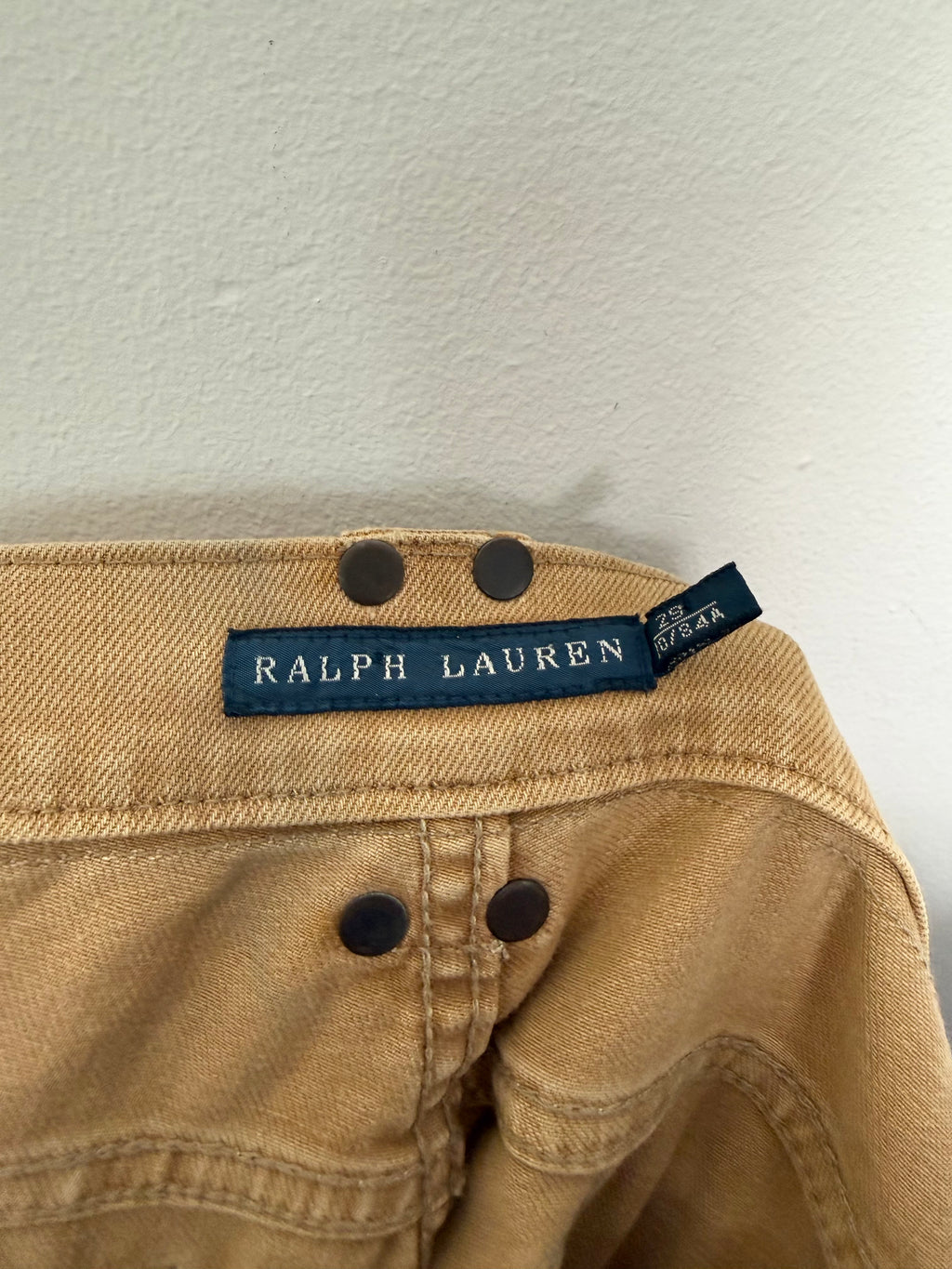 Ralph Lauren 2000's Lace-up Tan Flared Jeans