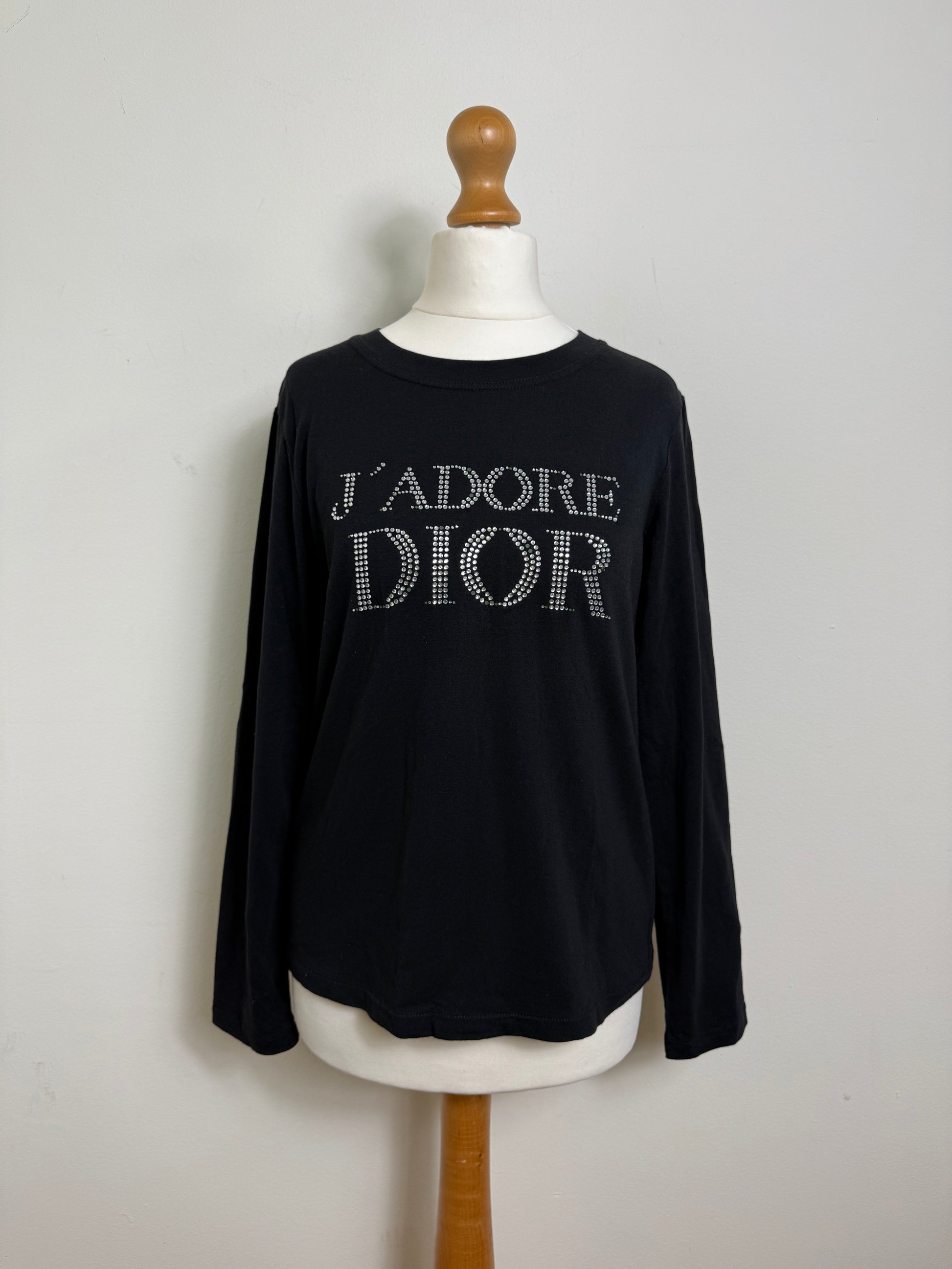 J'adore Dior 2001 Vintage Long Sleeve Black Top