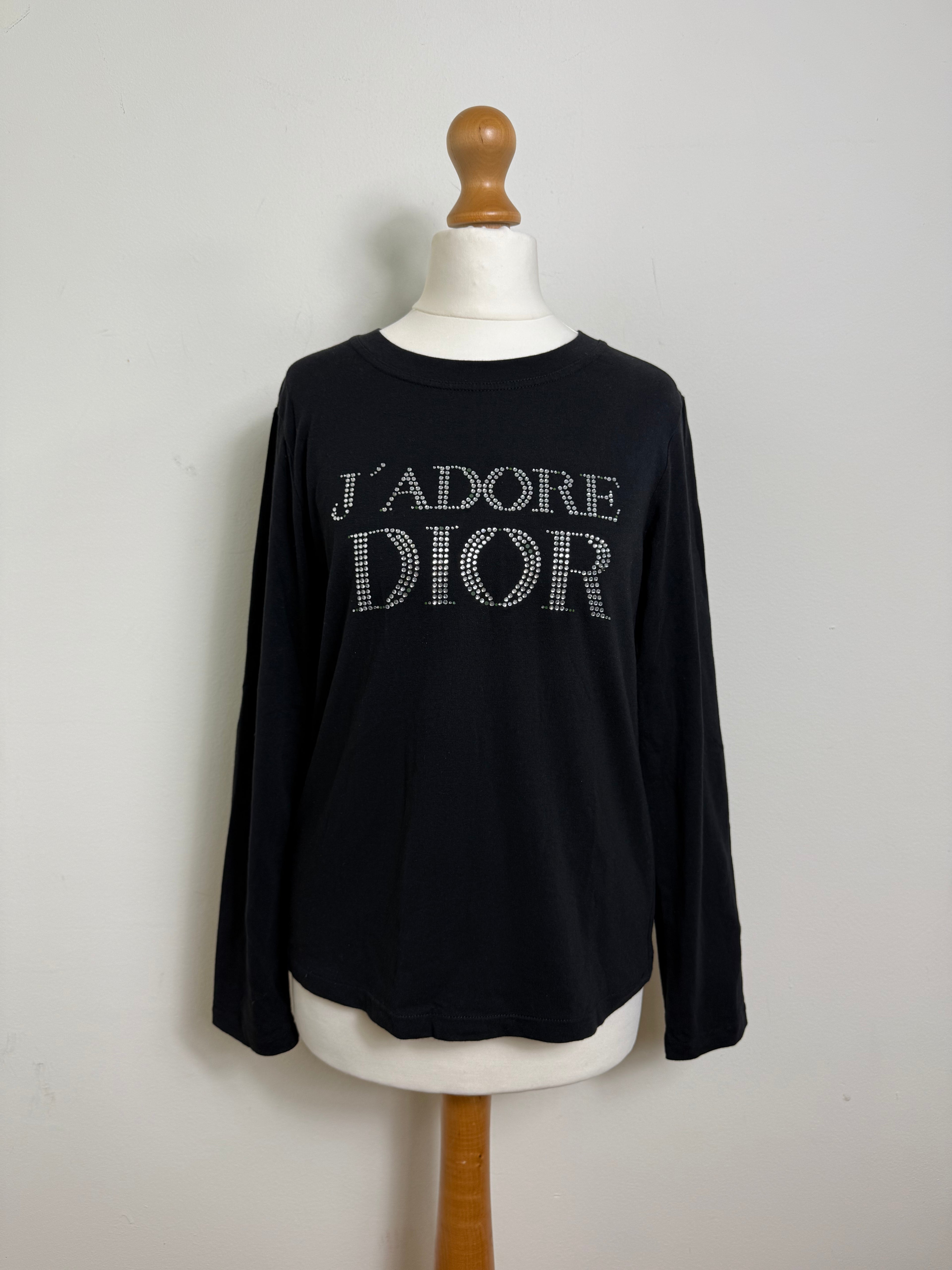 J'adore Dior 2001 Vintage Long Sleeve Black Top