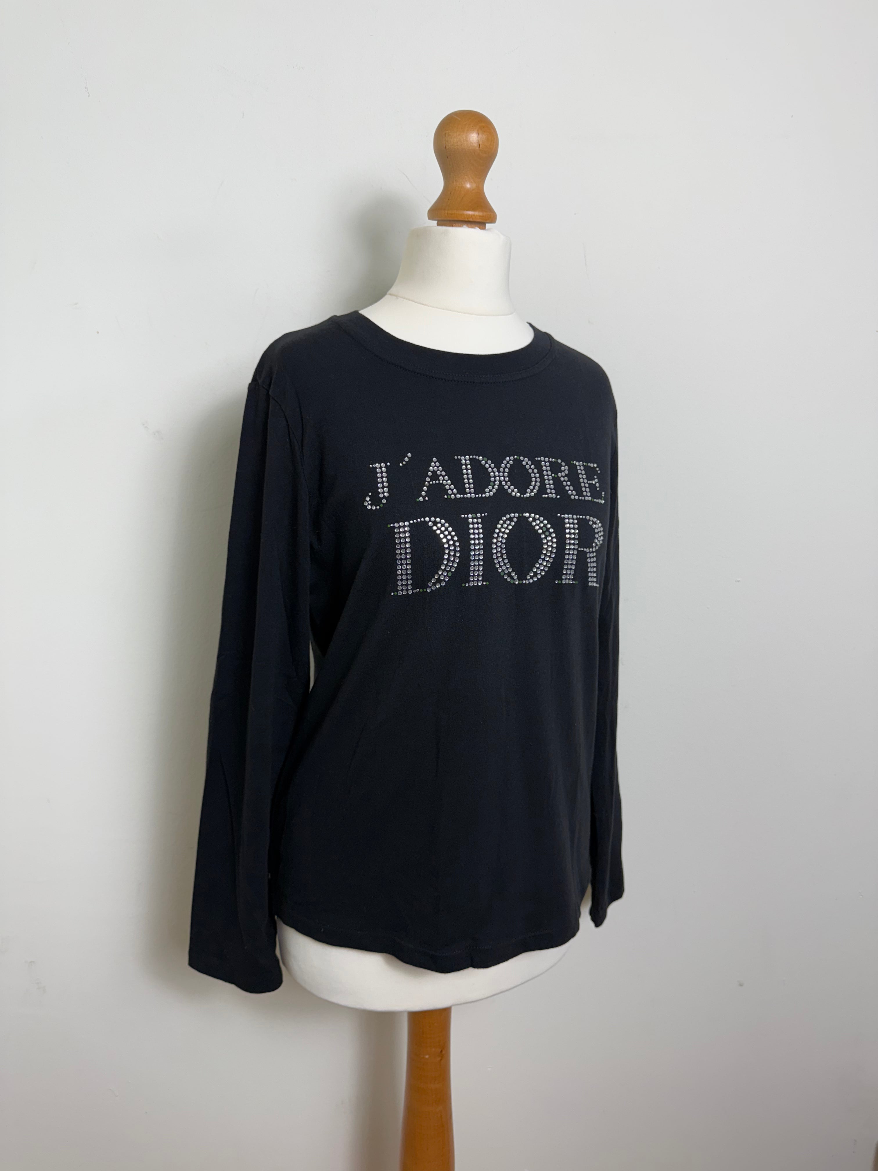 J'adore Dior 2001 Vintage Long Sleeve Black Top