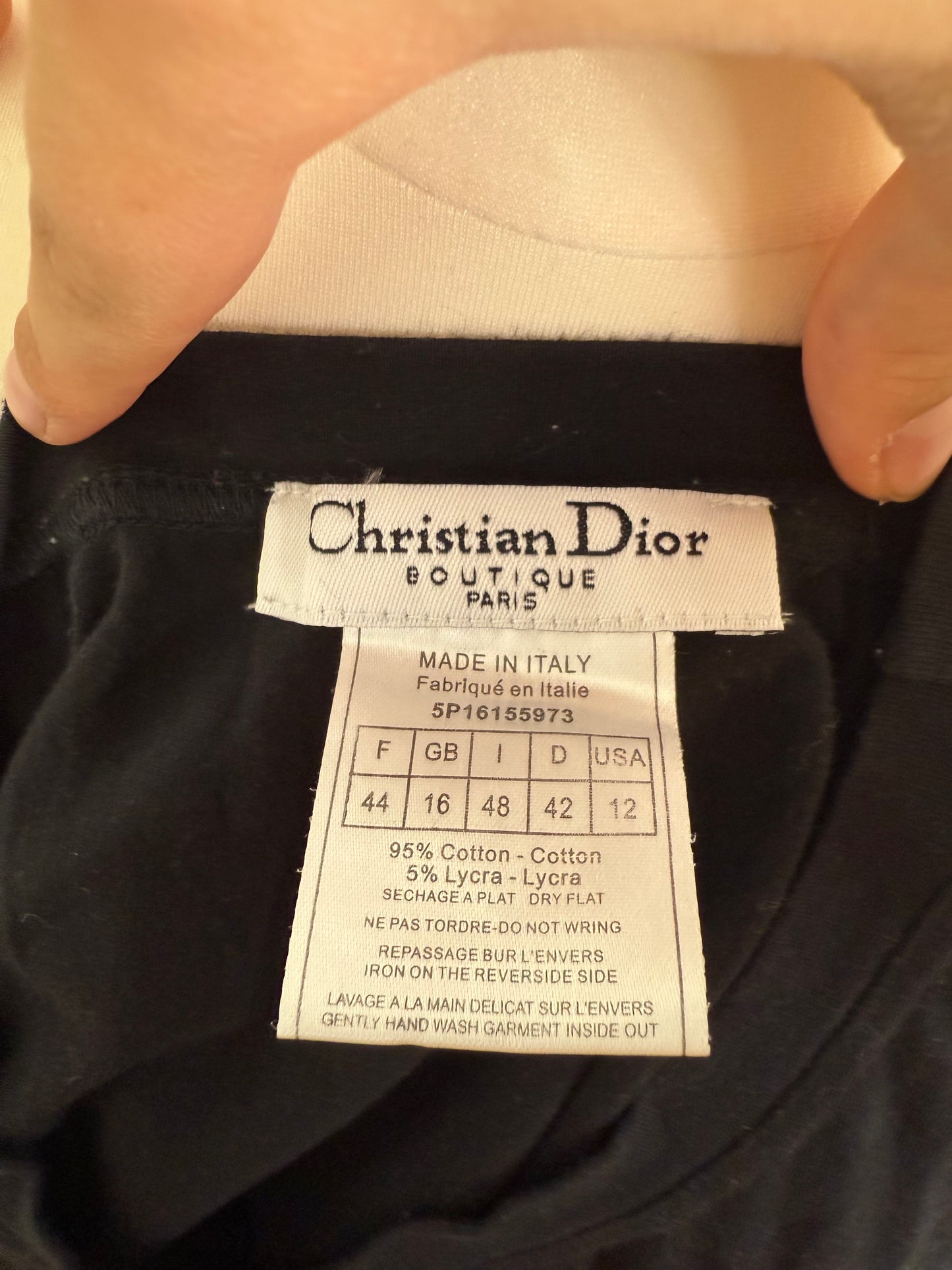 J'adore Dior 2001 Vintage Long Sleeve Black Top