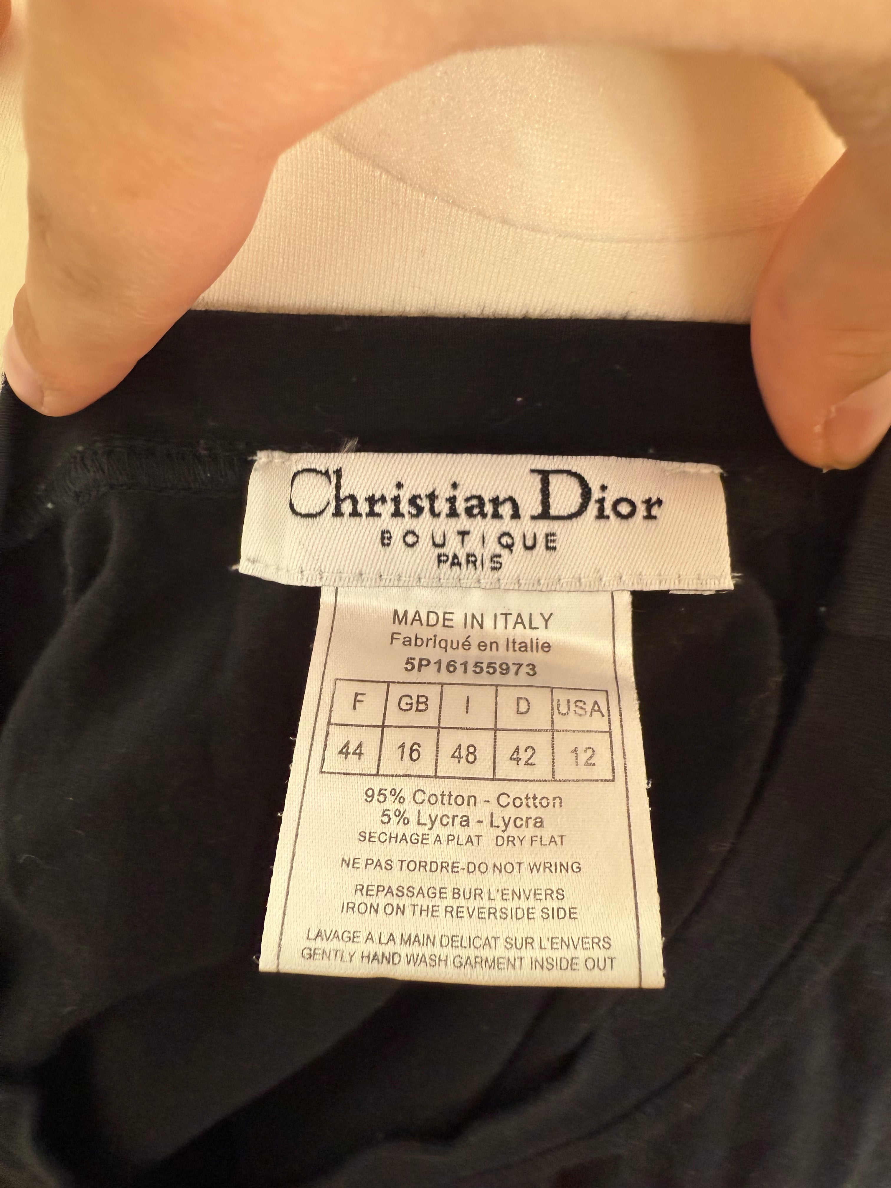 J'adore Dior 2001 Vintage Long Sleeve Black Top