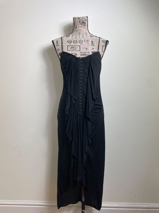 Jean Paul Gaultier Black Eyelet Layered Maxi Dress