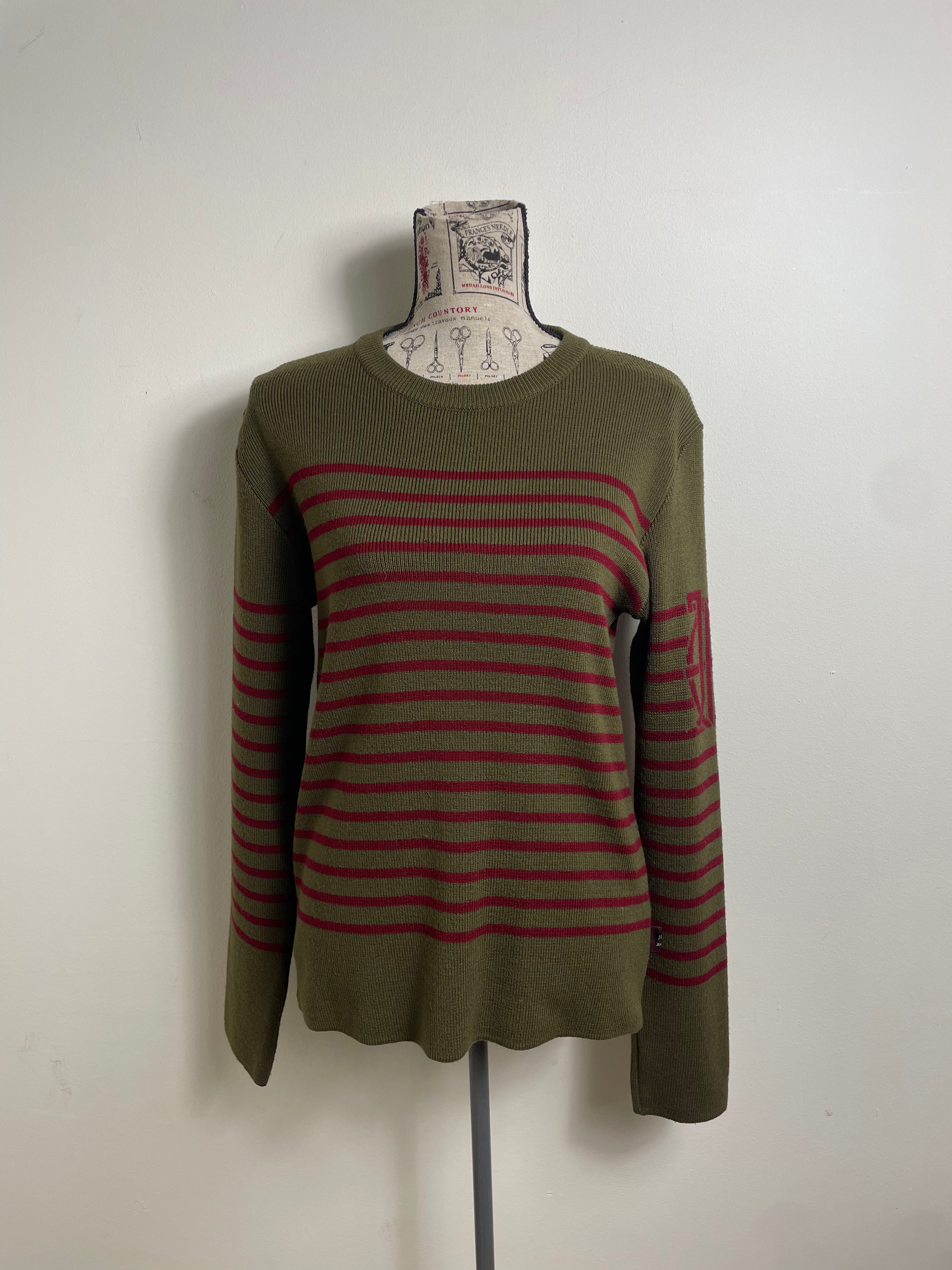 Jean Paul Gaultier Khaki Stripped Knitted Jumper