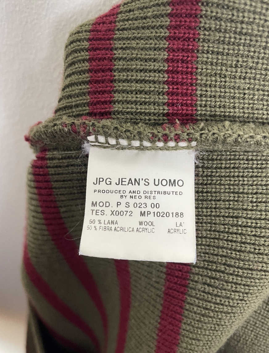 Jean Paul Gaultier Khaki Stripped Knitted Jumper