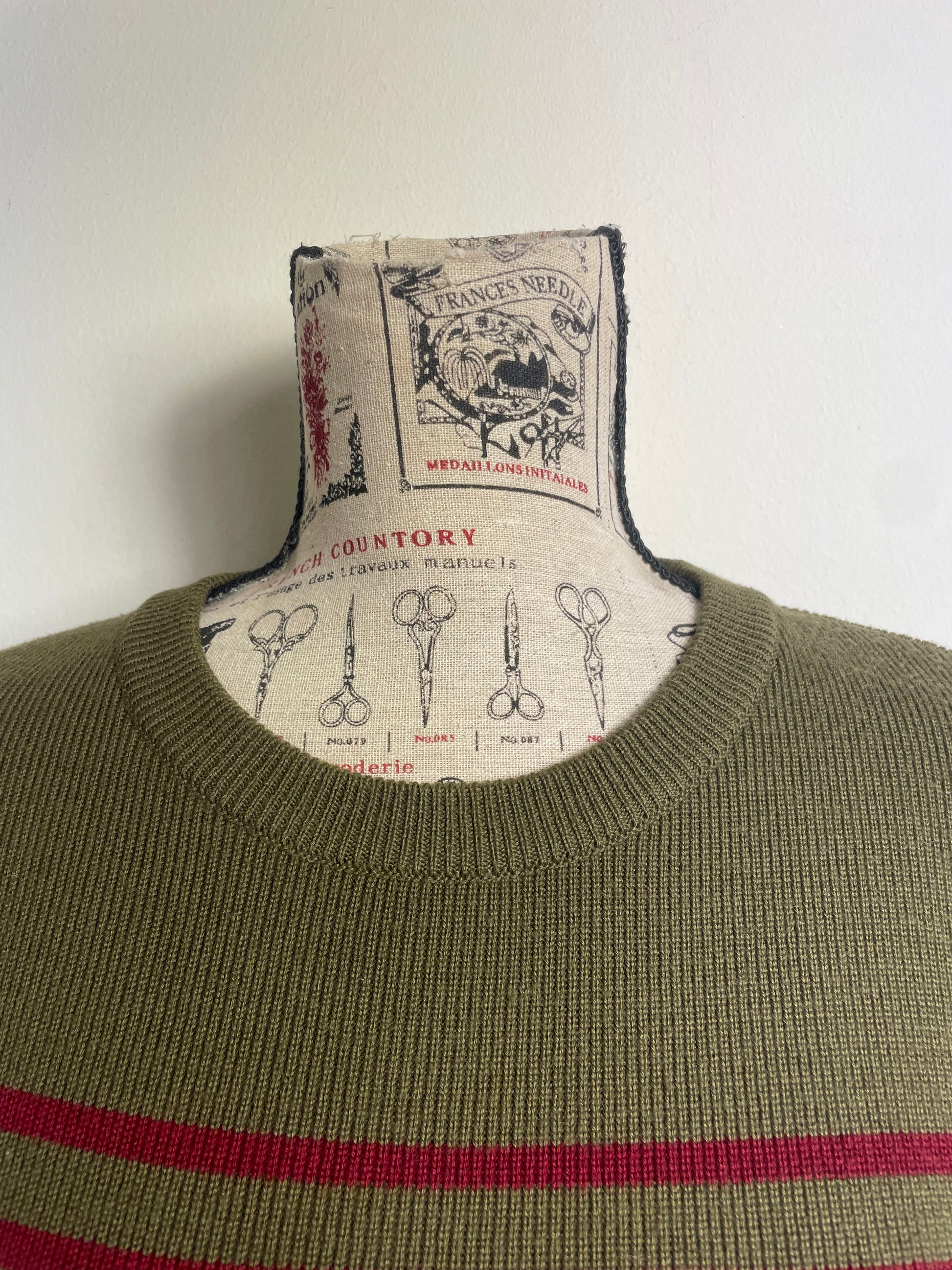 Jean Paul Gaultier Khaki Stripped Knitted Jumper