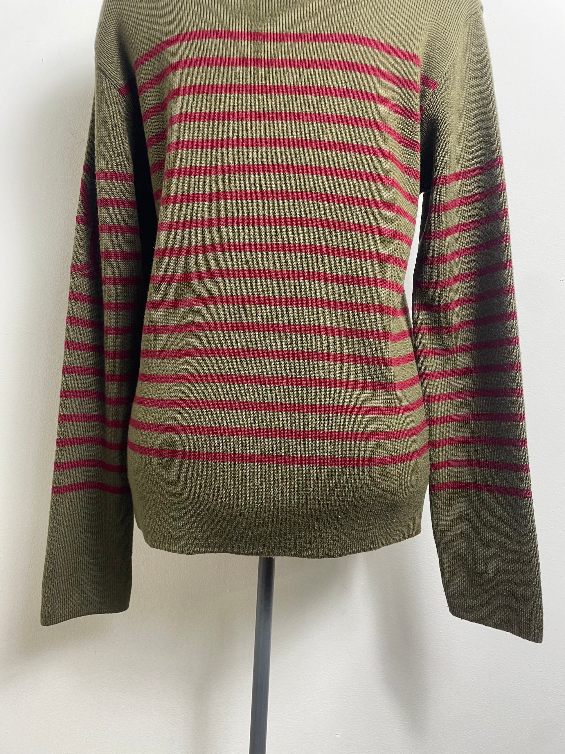 Jean Paul Gaultier Khaki Stripped Knitted Jumper