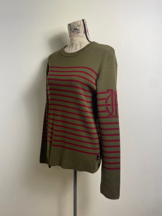 Jean Paul Gaultier Khaki Stripped Knitted Jumper