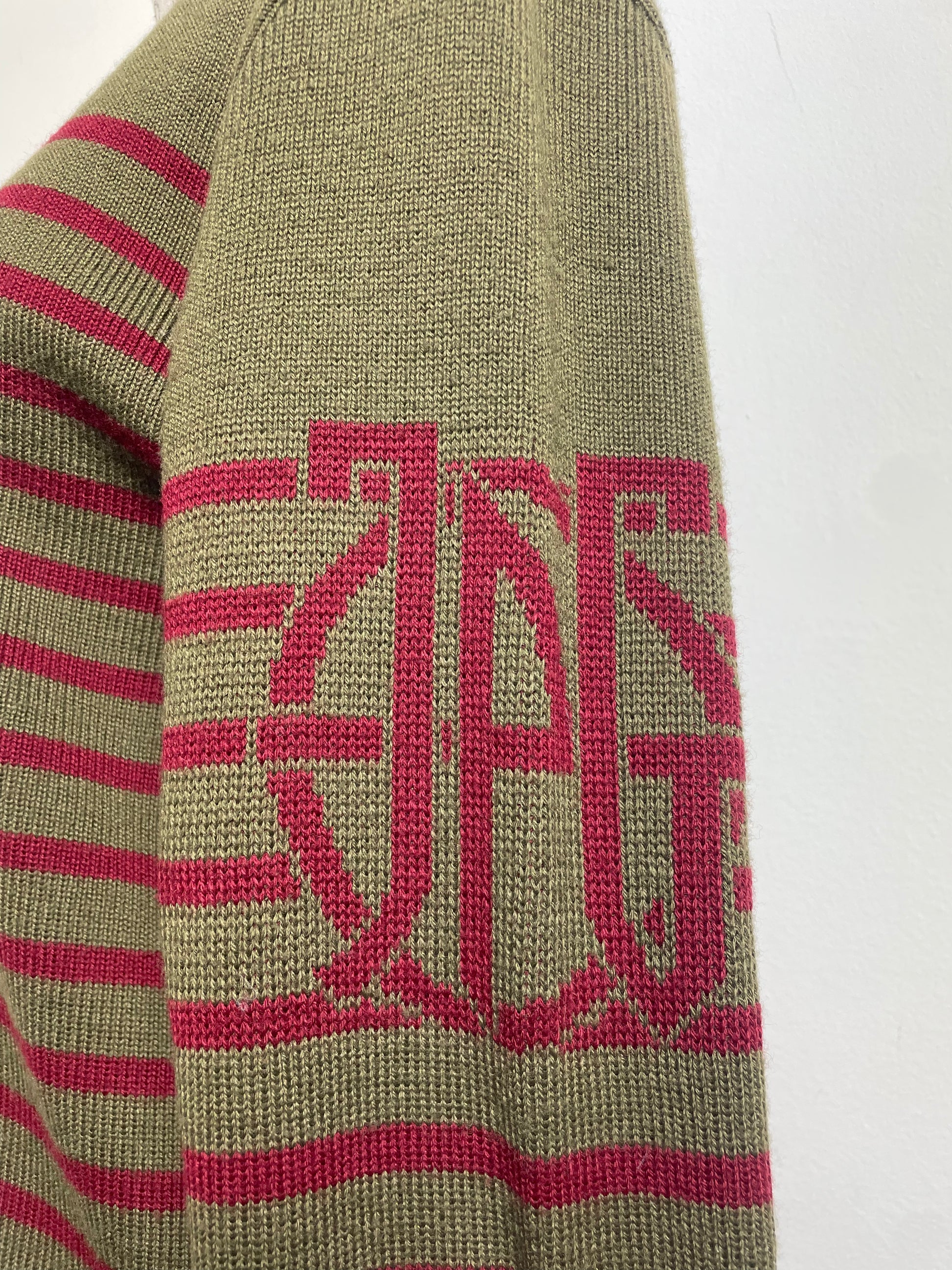 Jean Paul Gaultier Khaki Stripped Knitted Jumper