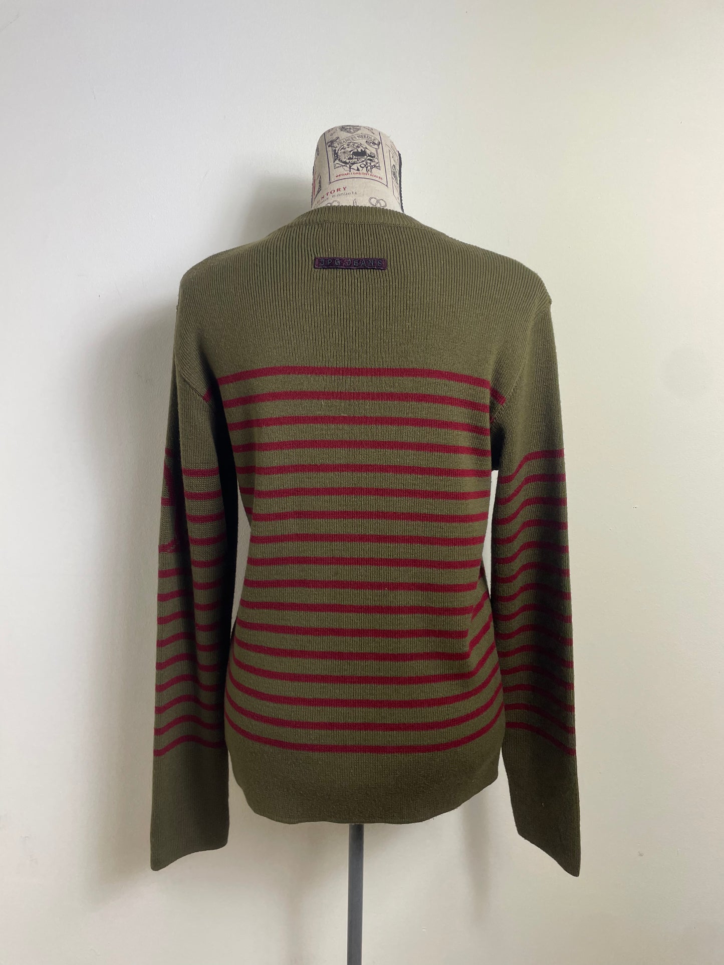 Jean Paul Gaultier Khaki Stripped Knitted Jumper