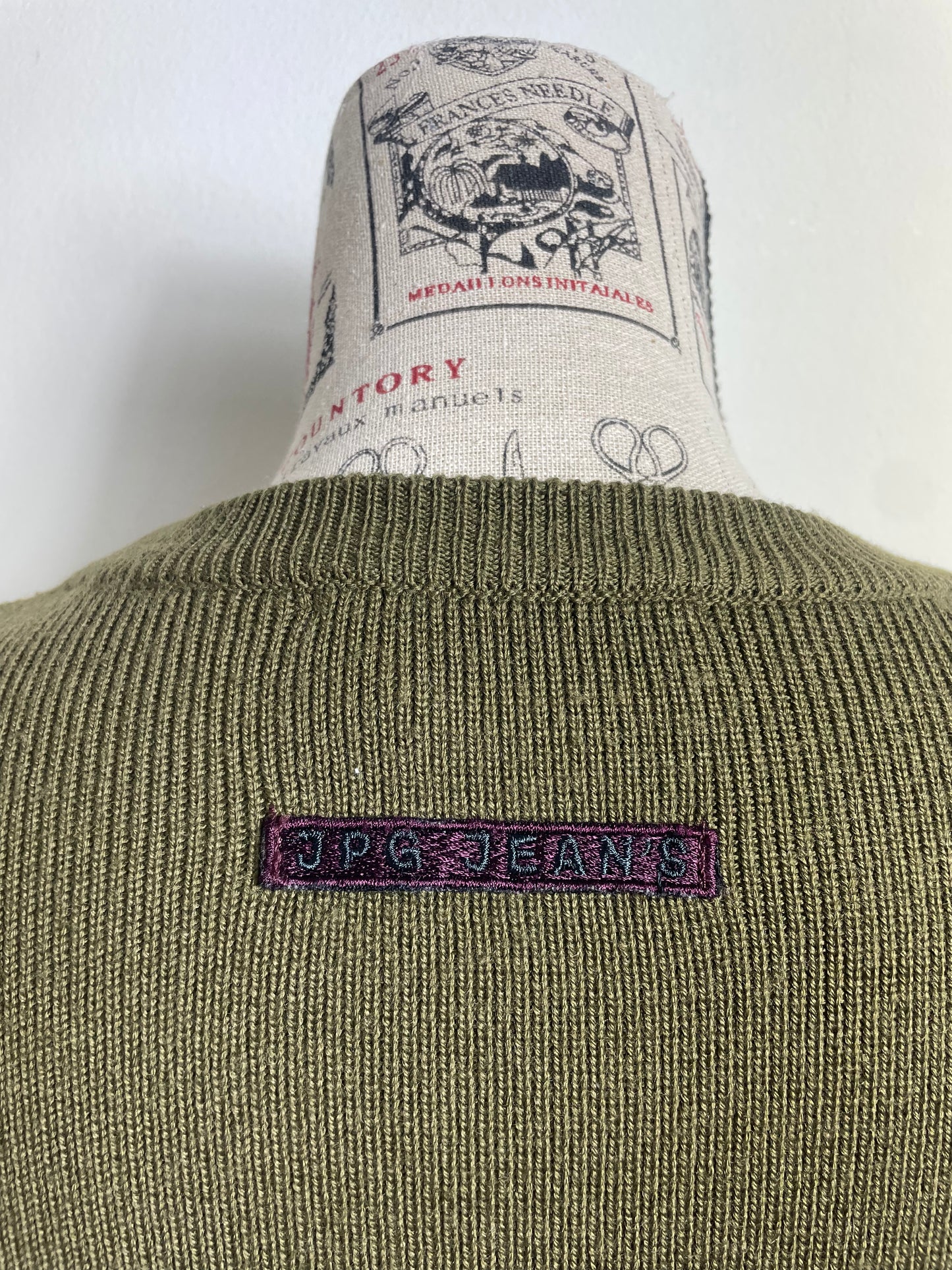 Jean Paul Gaultier Khaki Stripped Knitted Jumper