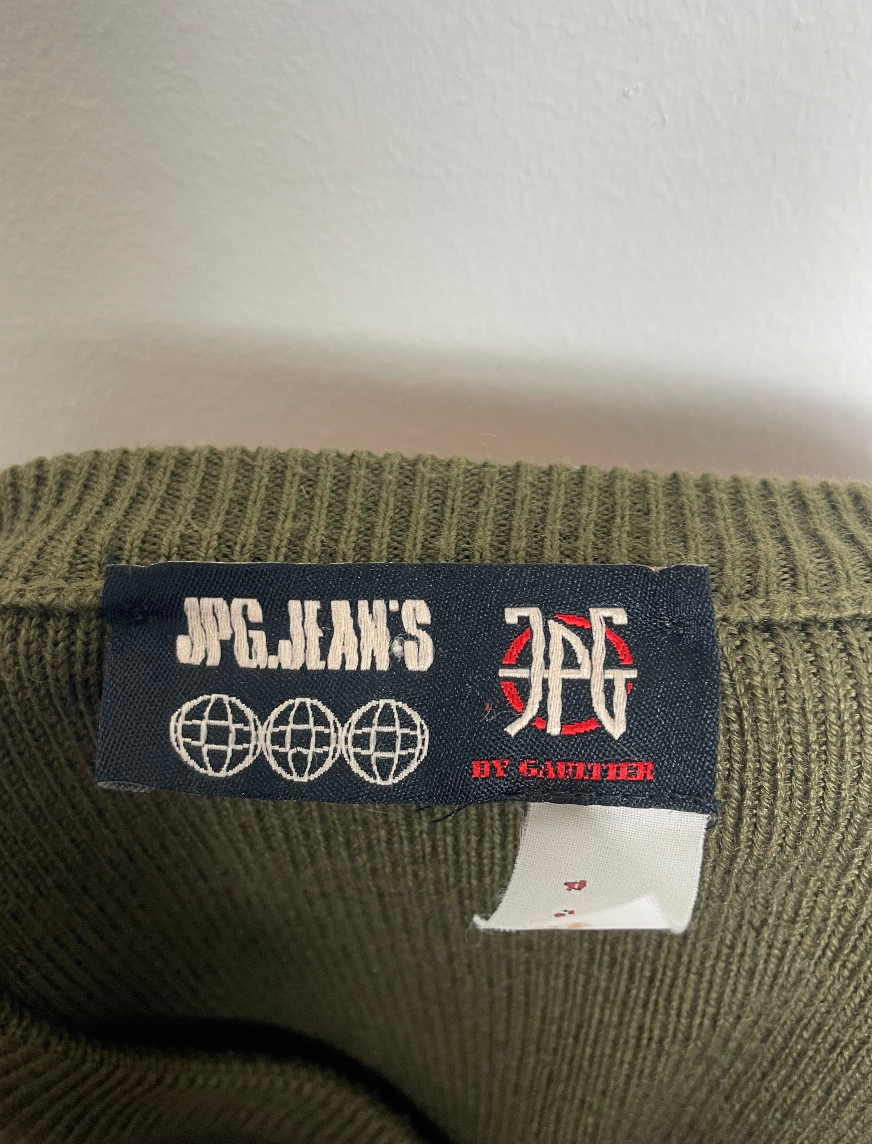 Jean Paul Gaultier Khaki Stripped Knitted Jumper
