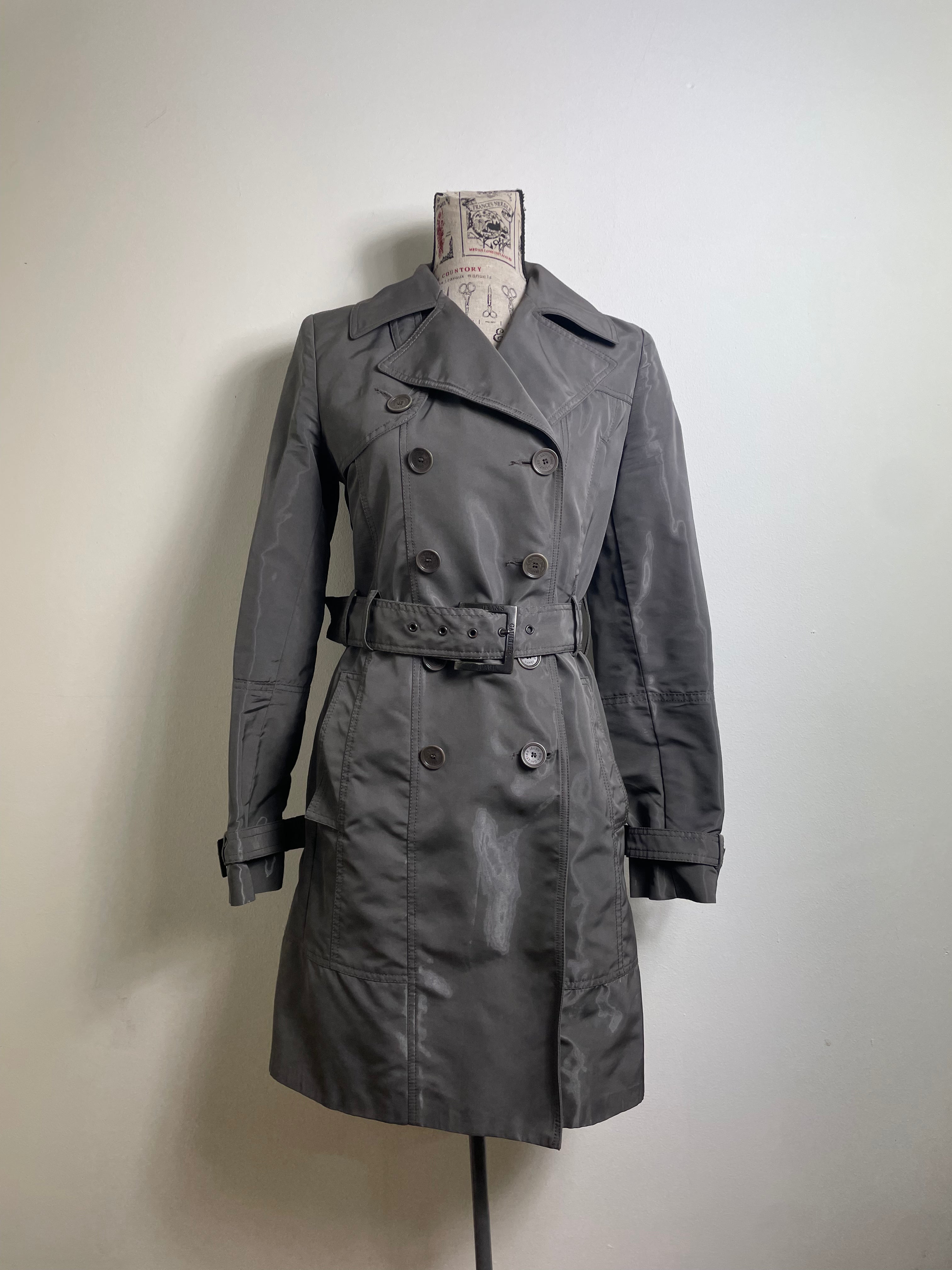 Jean Paul Gaultier Patent Khaki Trench Coat