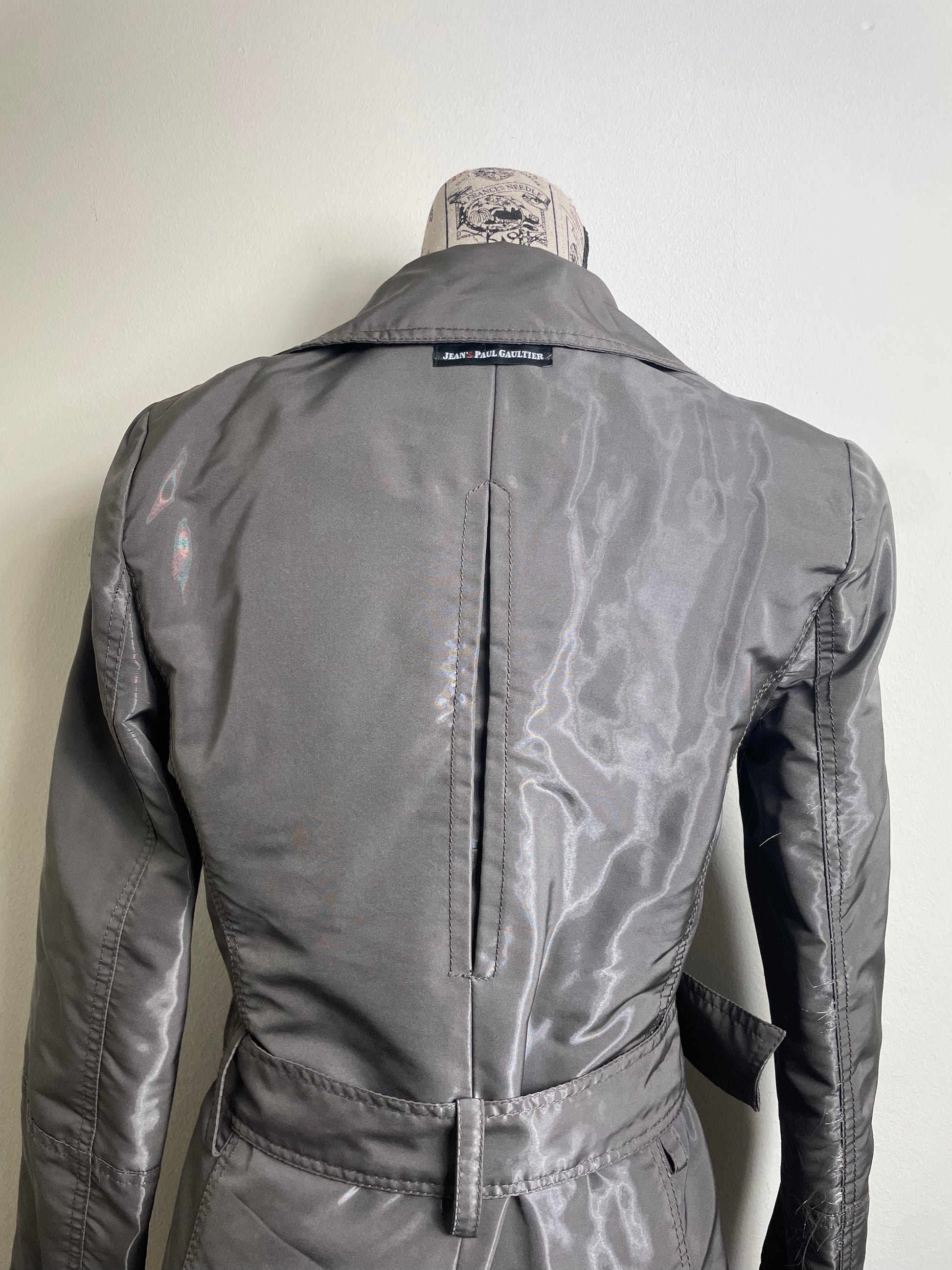 Jean Paul Gaultier Patent Khaki Trench Coat