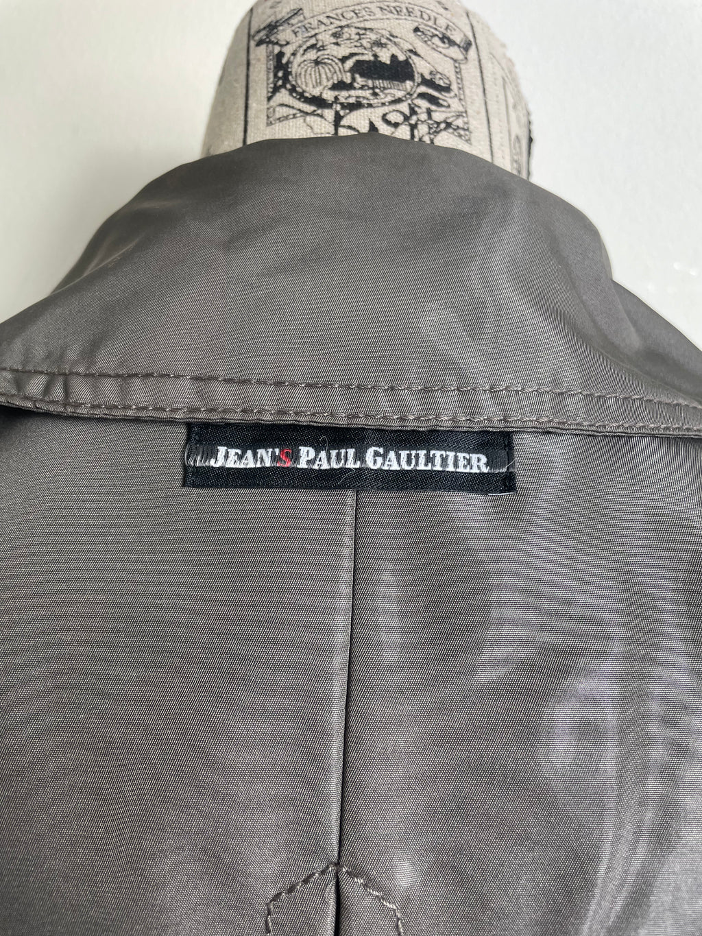 Jean Paul Gaultier Patent Khaki Trench Coat