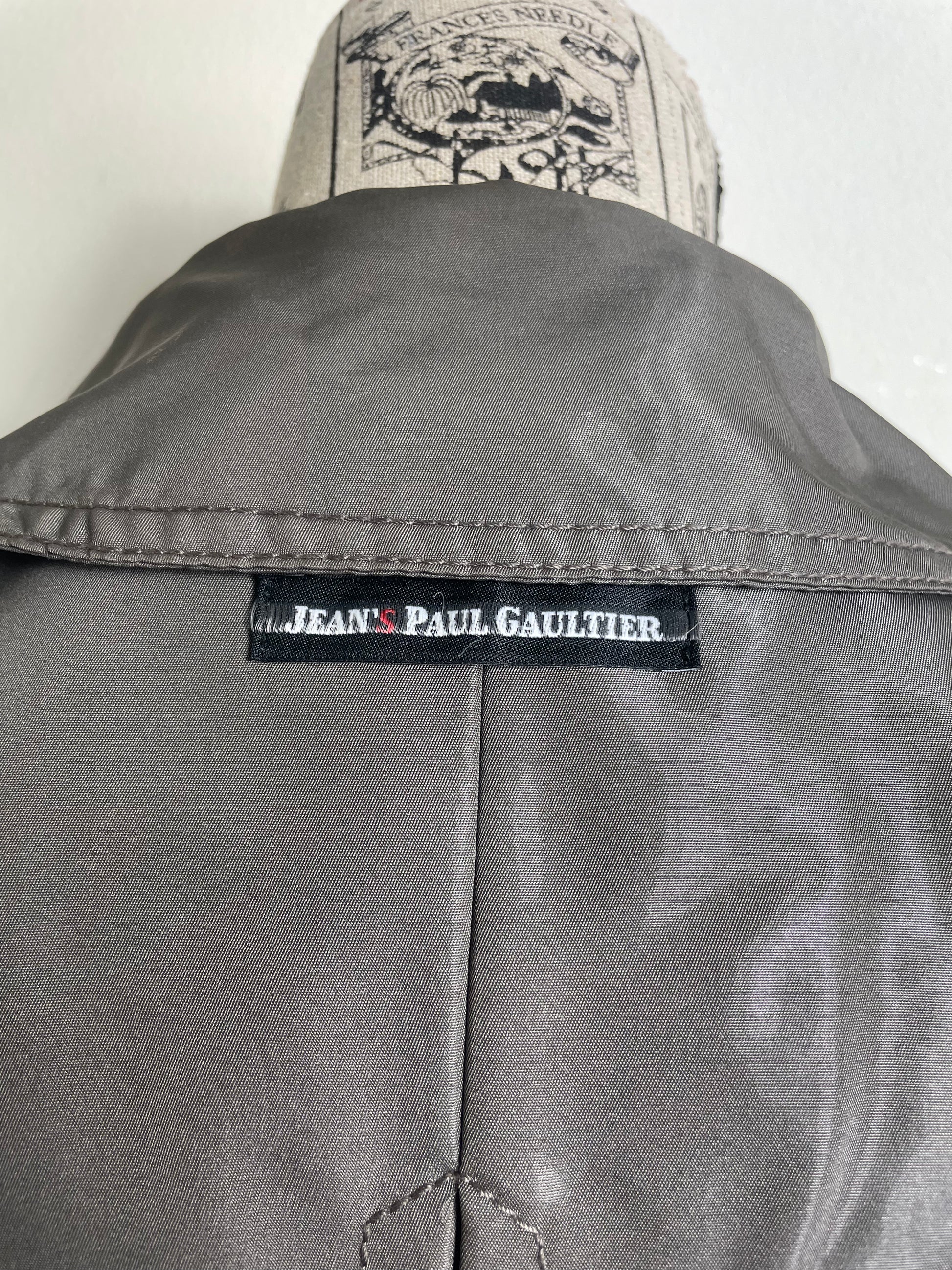Jean Paul Gaultier Patent Khaki Trench Coat