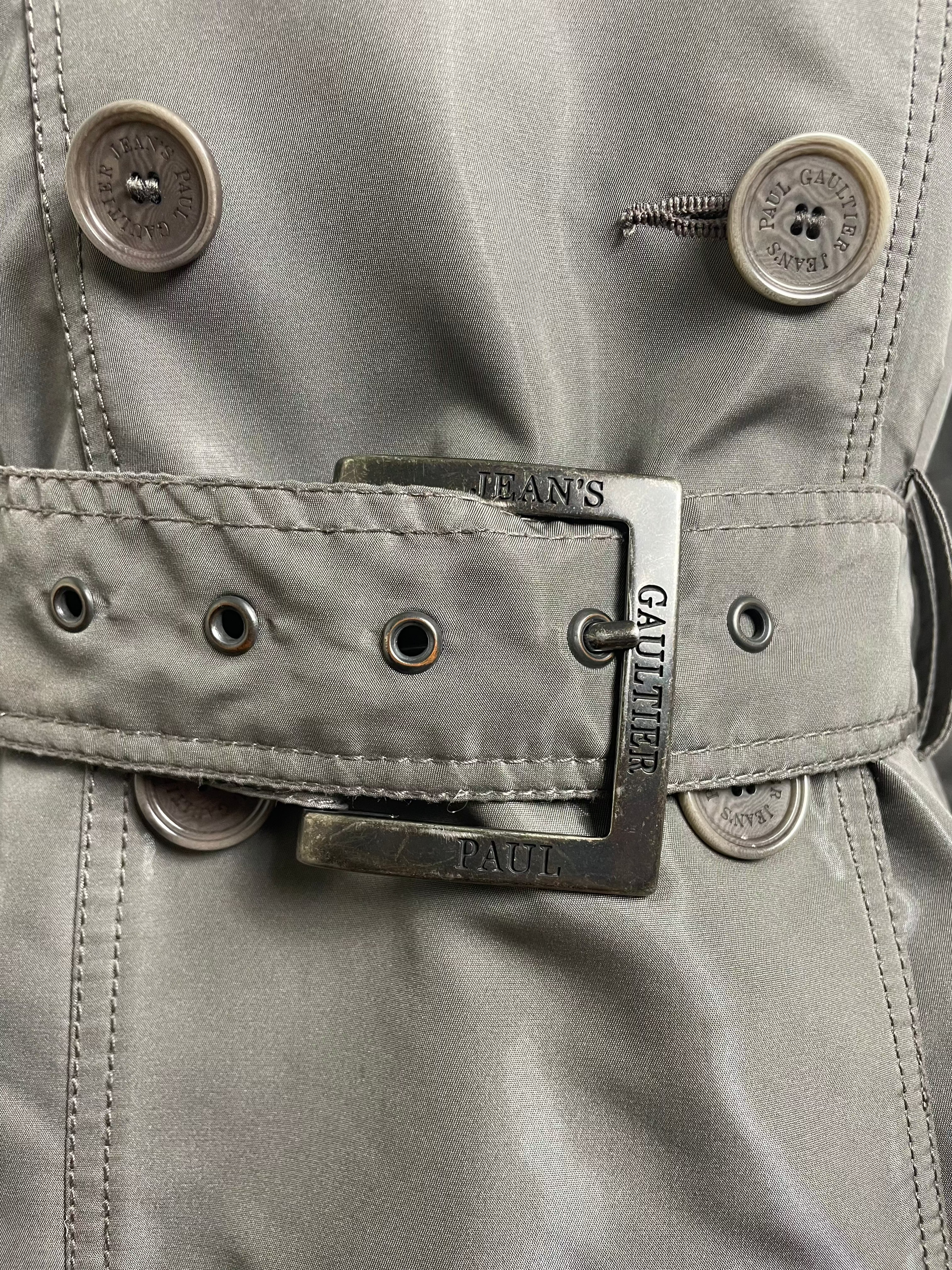 Jean Paul Gaultier Patent Khaki Trench Coat