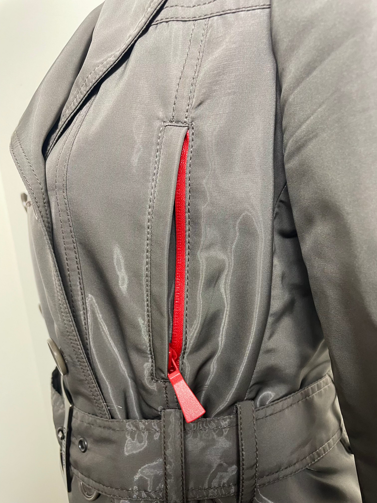 Jean Paul Gaultier Patent Khaki Trench Coat