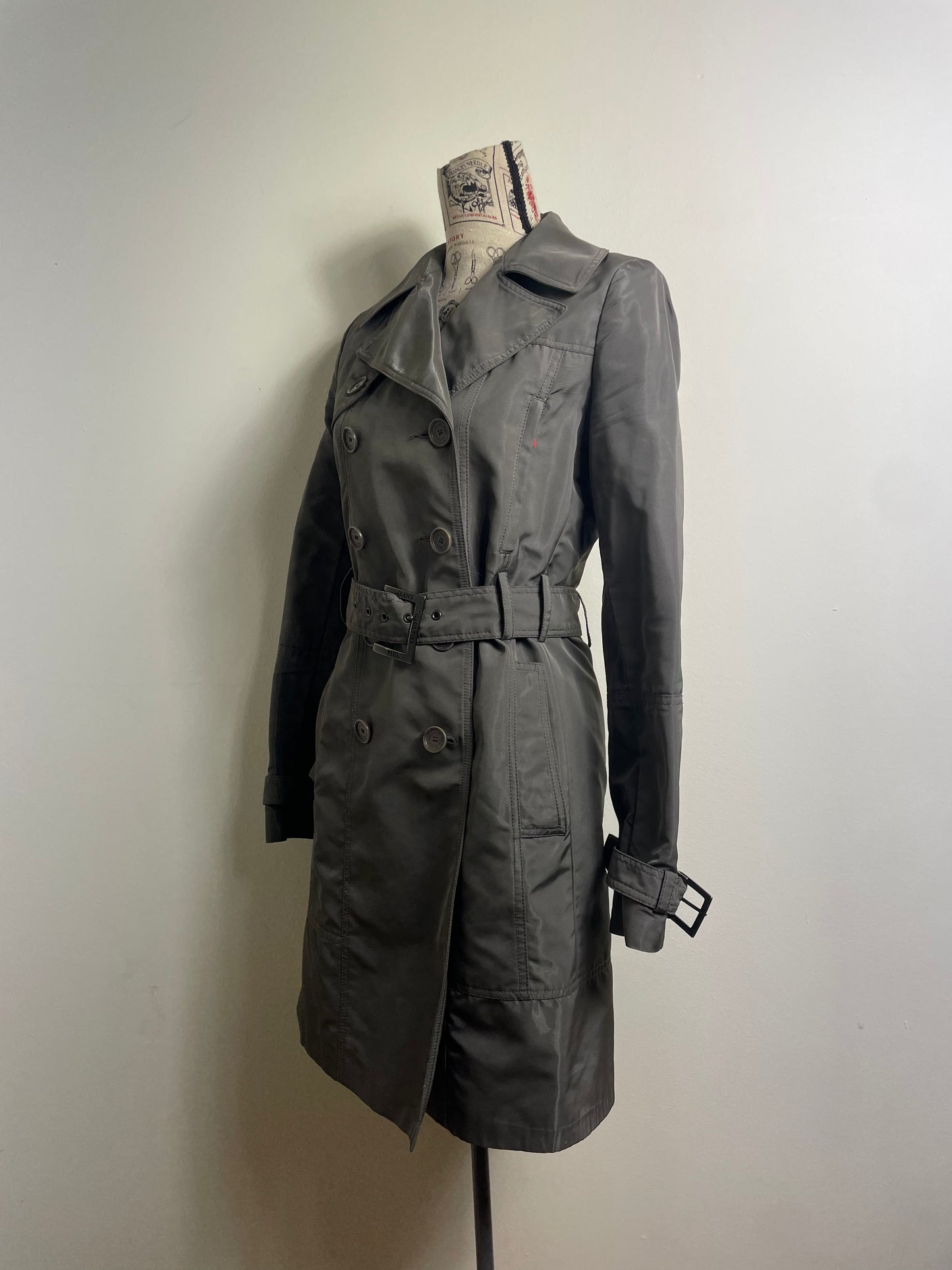 Jean Paul Gaultier Patent Khaki Trench Coat