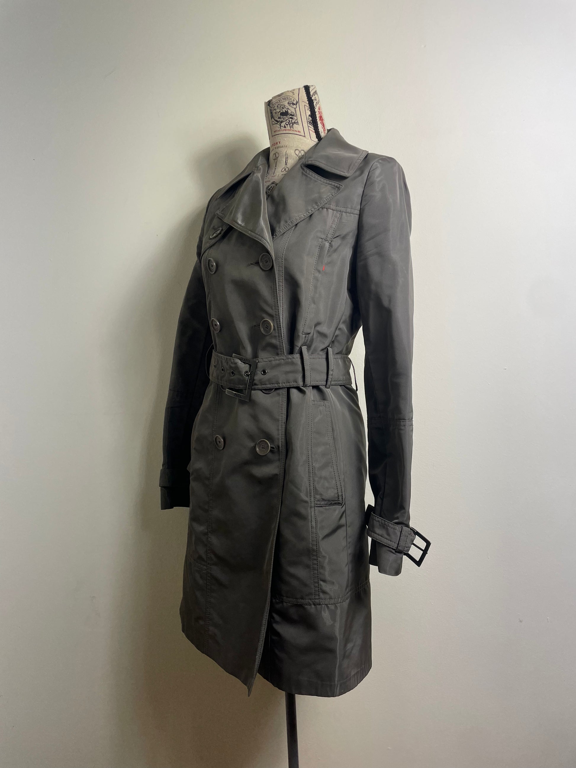 Jean Paul Gaultier Patent Khaki Trench Coat