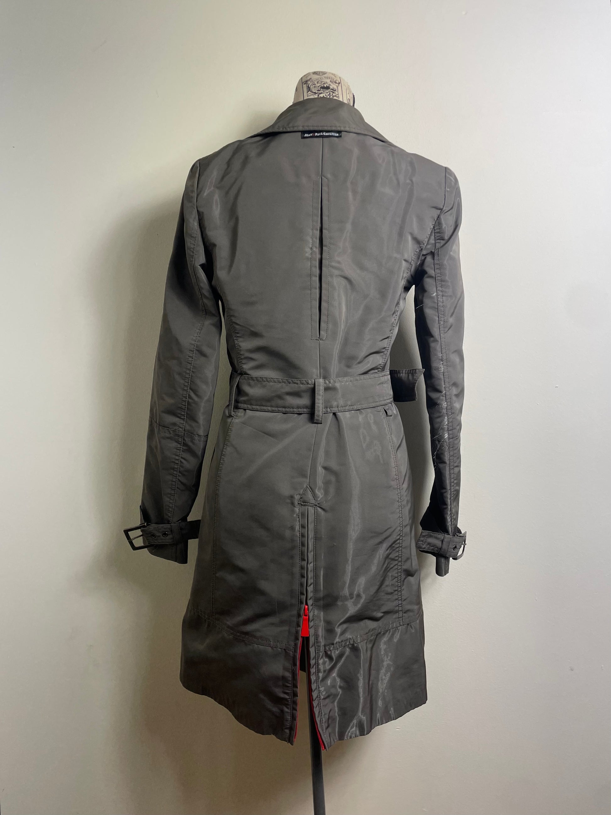 Jean Paul Gaultier Patent Khaki Trench Coat