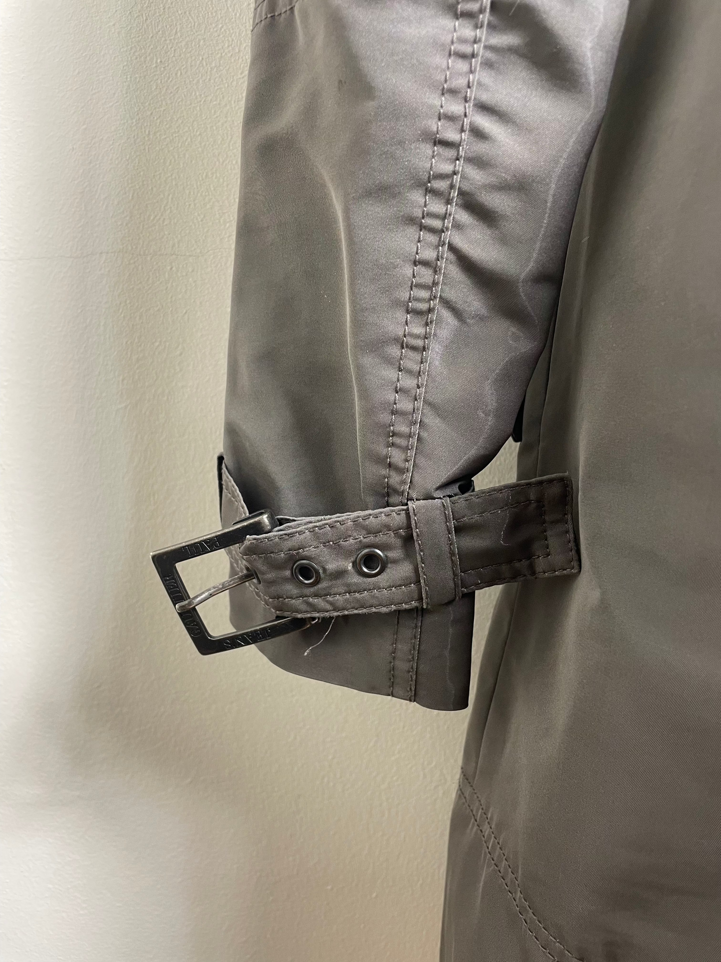 Jean Paul Gaultier Patent Khaki Trench Coat