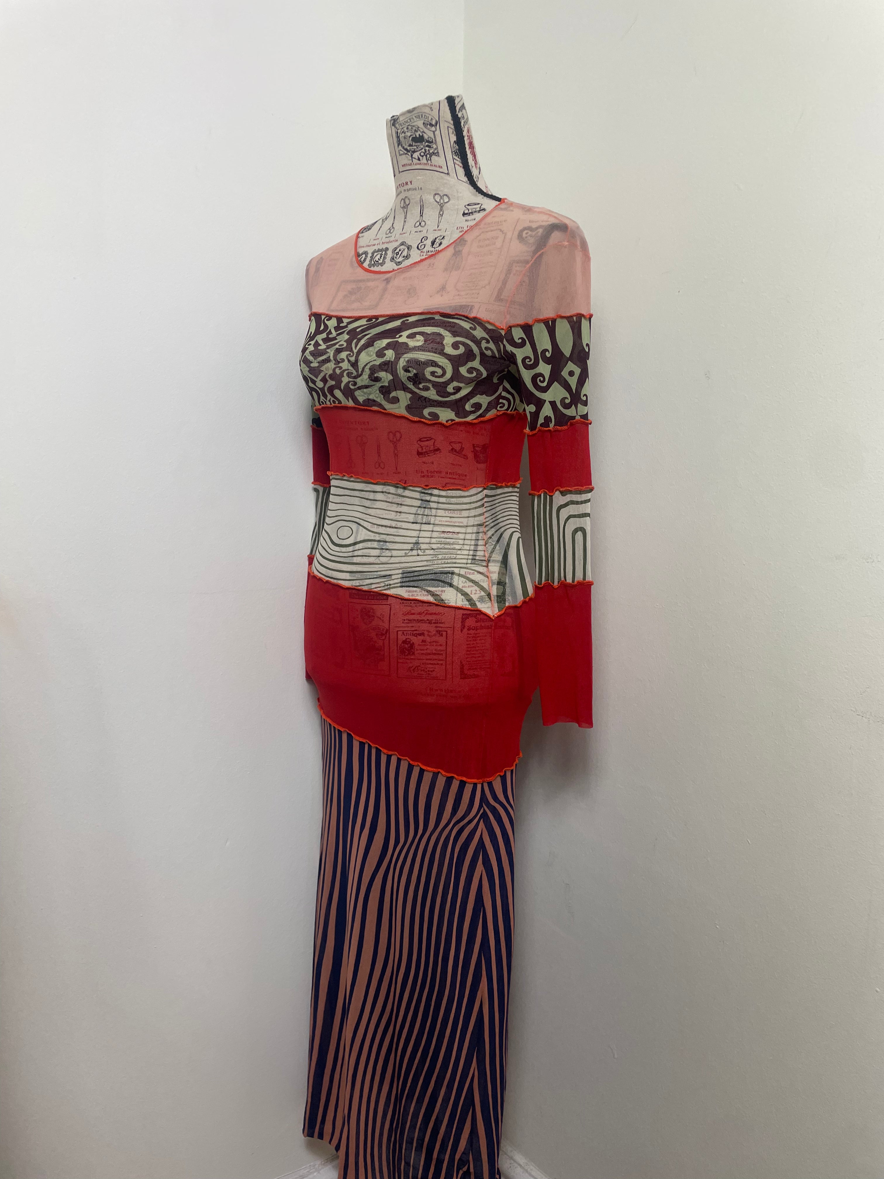 Jean Paul Gaultier Spring 1996 Cyberbaba Mesh Maxi Dress