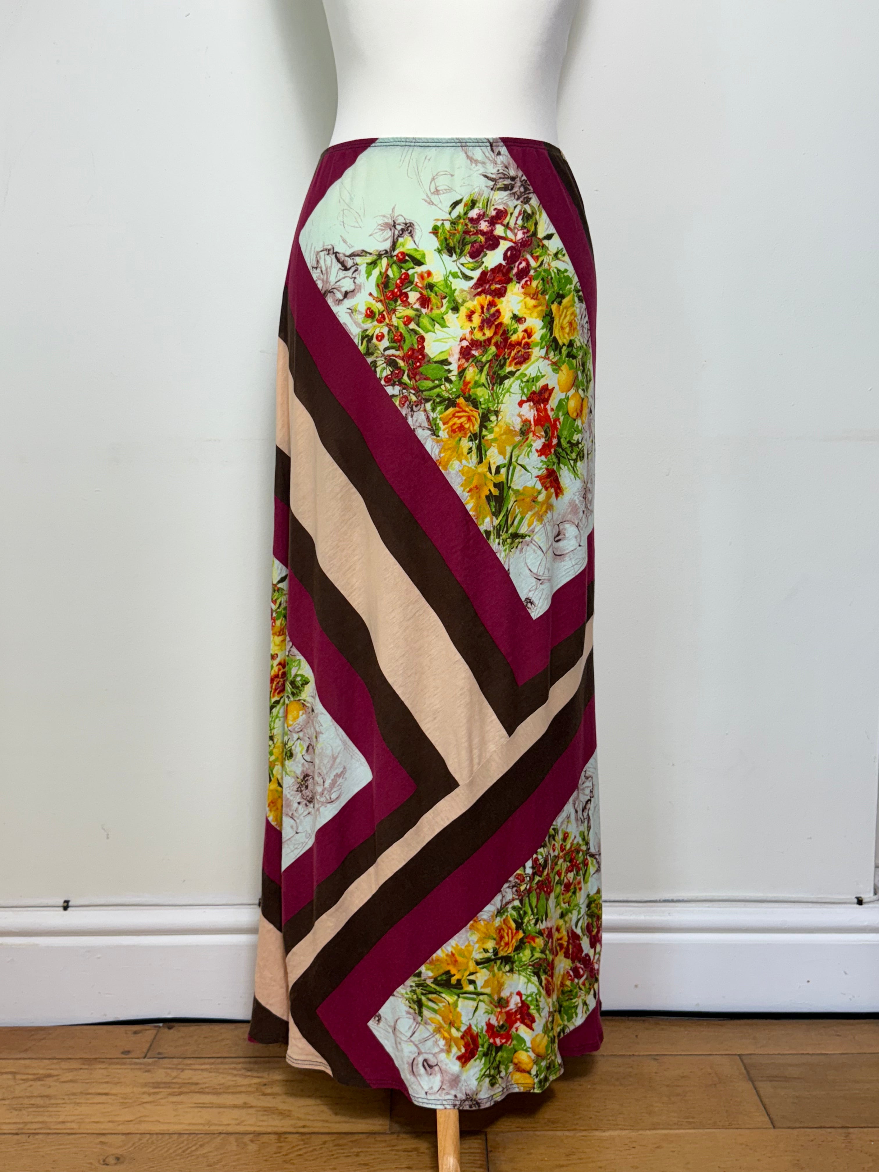 Jean Paul Gaultier Spring 1999 Fruit & Floral Abstract Maxi Skirt