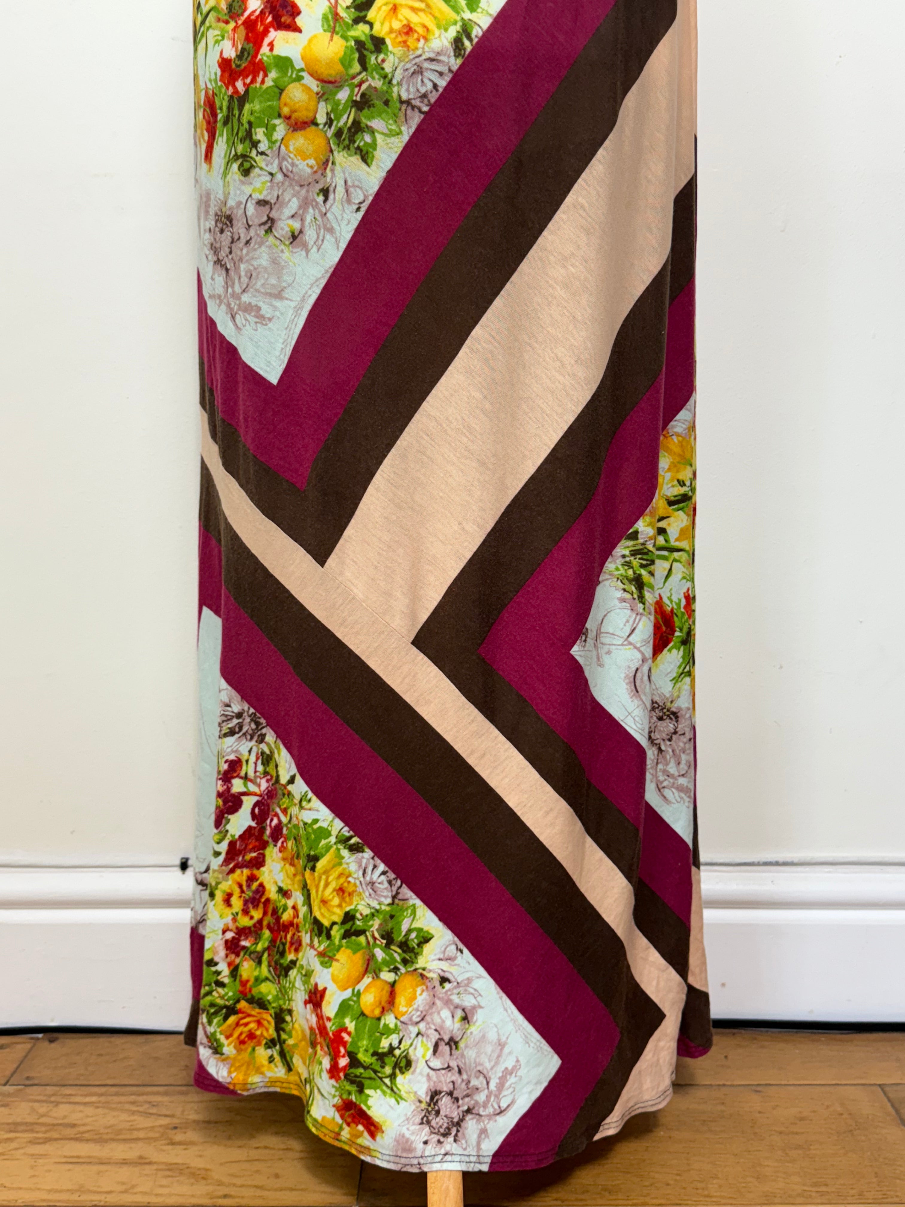 Jean Paul Gaultier Spring 1999 Fruit & Floral Abstract Maxi Skirt