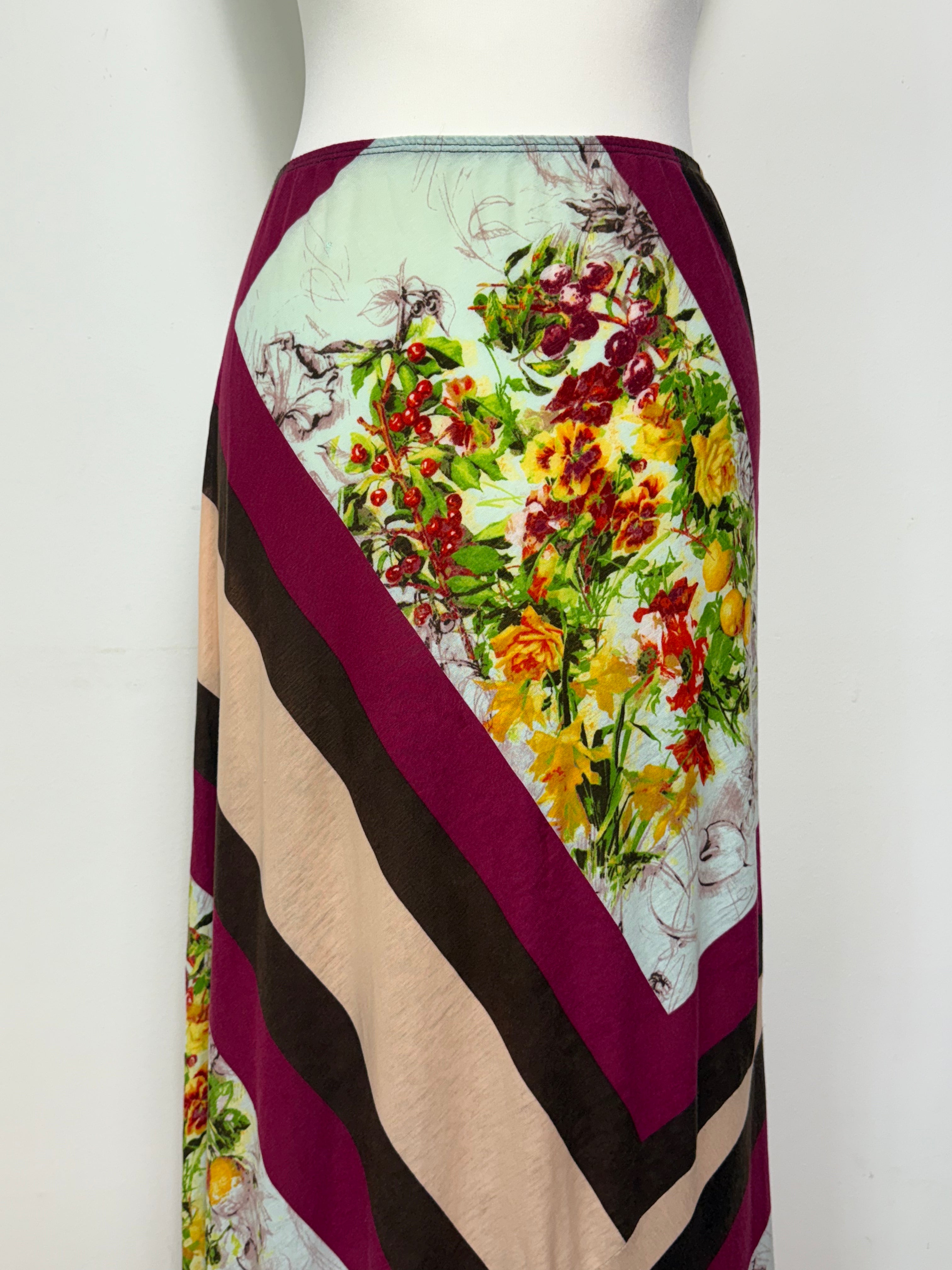 Jean Paul Gaultier Spring 1999 Fruit & Floral Abstract Maxi Skirt