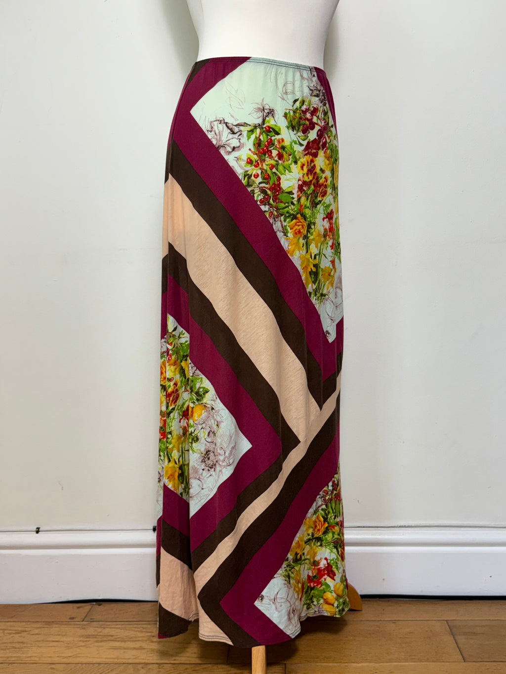 Jean Paul Gaultier Spring 1999 Fruit & Floral Abstract Maxi Skirt