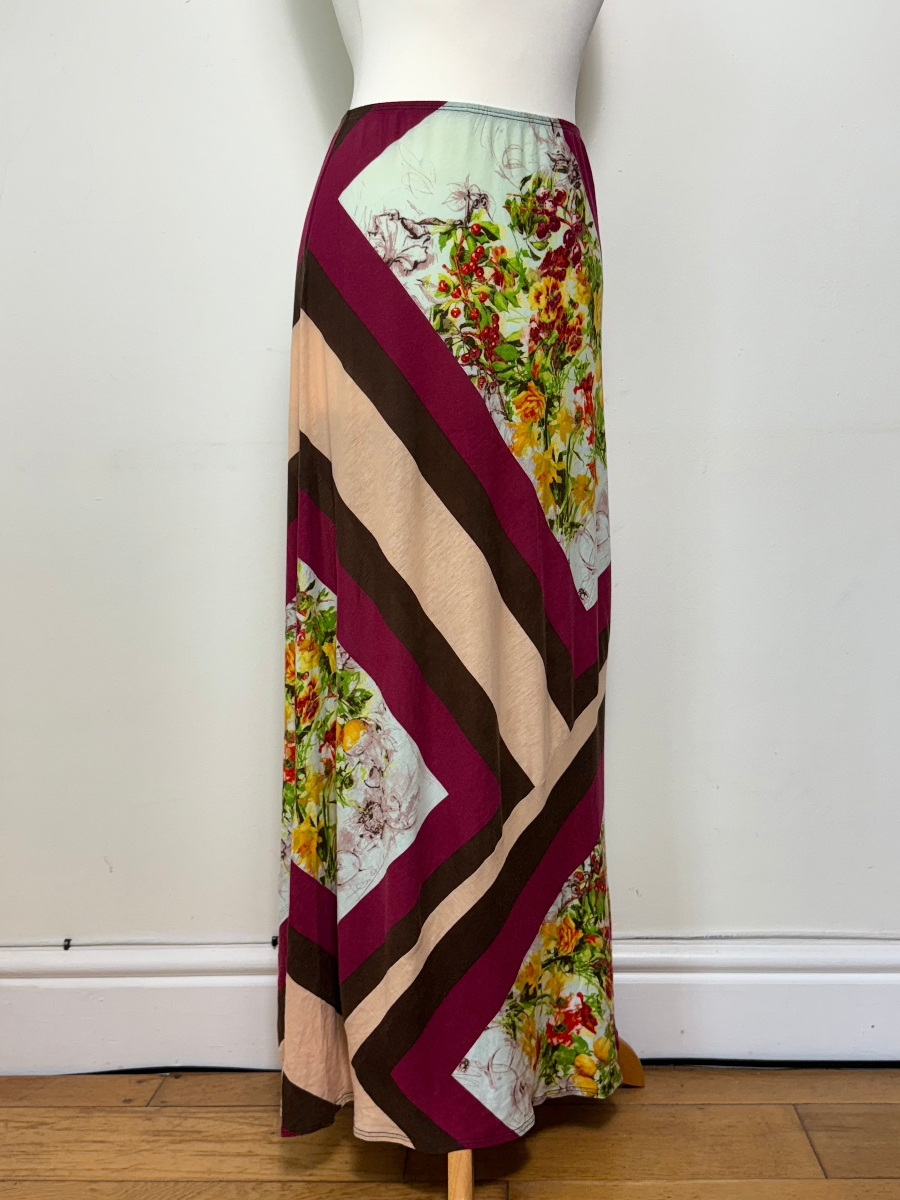 Jean Paul Gaultier Spring 1999 Fruit & Floral Abstract Maxi Skirt